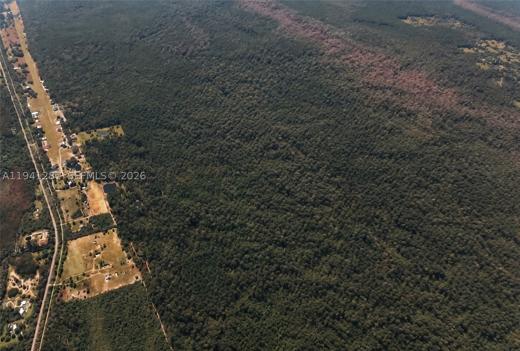 This 2.5-acre vacant land parcel in Oak Hill, Florida. No road access.