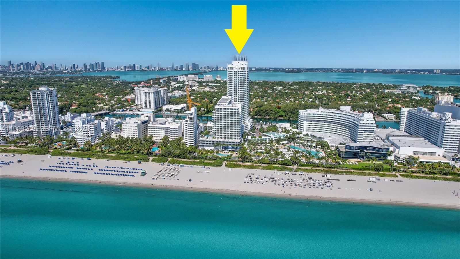Stunning 1BD/2BA with breathtaking ocean, bay, and city views at the Fontainebleau II Tresor. This fully furnished, turnkey unit features a king bed, sleeper sofa, full kitchen, and washer/dryer. Enjoy full-service, vacation-style living. Option to enroll in hotel rental program & receive income while away! The Fontainebleau resort offers award-winning restaurants, LIV night club, Lapis spa & state-of-the-art fitness center, bakery, shops, full-service salon and more. Maintenance fees include all utilities: AC, internet, cable, electricity, valet + daily free breakfast in owner's lounge. Please click the virtual tour link to see a video of the property.