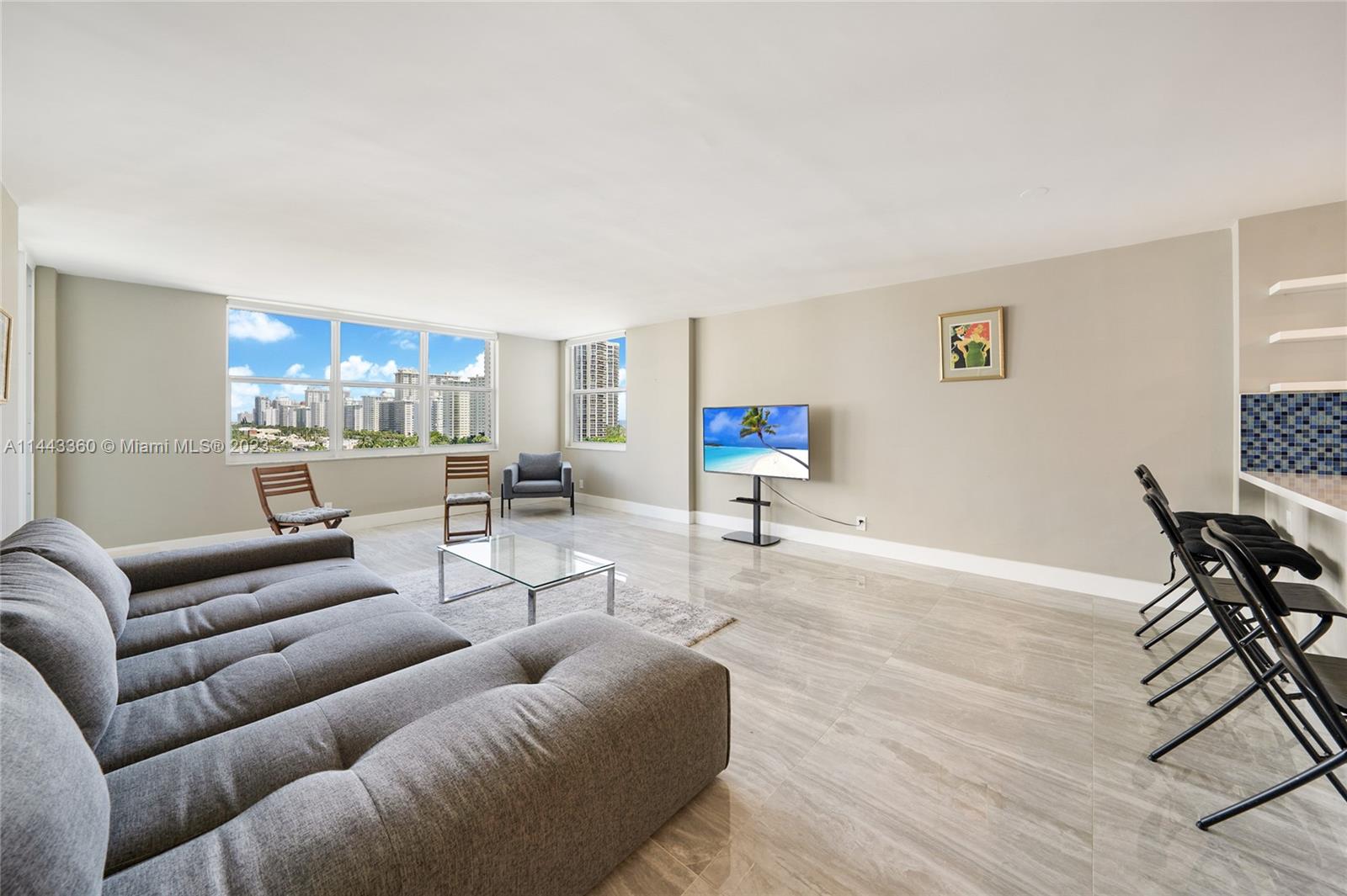 Available starting on 11/5/23.  Furnished and available for annual lease only.  Fully renovated 1 bedroom/1.5 bath at desirable Berkely South.  Spacious design with window facing east offering ocean and skyline views.  Features include balcony, eat-in kitchen, spacious room sizes, walk-in closets, hurricane impact glass, laundry room on the same floor and more,  Berkley South is recently renovated and offers 24 hour security, tennis court, fitness room, billiard room, BBQ, new pool area, Cat 5 wiring, garage parking, bike and kayak storage and more. Located on the west side of A1A and just 2 short blocks to the beach.  Popular beach location is close to shopping, dining and nightlife.  No pets as per association and furnished and annual only.