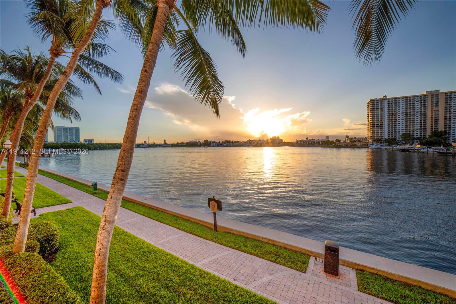 Enjoy beautiful sunsets from this classic 2-bedroom, 2-bath condo in the heart of Sunny Isles Beach with spacious split floor plan and west exposure. Features include tile flooring, in-unit laundry, and an open kitchen with stainless steel appliances and granite countertops. The primary suite offers double sinks bathroom, a linen and walk-in closet. The second bedroom has its own walk-in closet and Roman bathtub. Porto Bellagio resort style amenities include updated gym, two pools, jacuzzi, clubhouse, barbecue area and private promenade. Covered parking. Pet-friendly, located within walking distance to the beach, shops, restaurants, and top-rated K–8 school. Furnished or unfurnished available options.