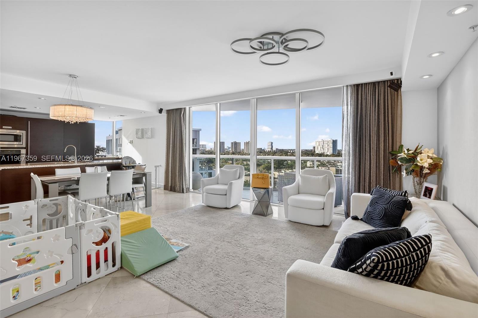 BEST COVETED LINE IN THE PARC AT TURNBERRY ISLE. ENTER PRIVATE ELEVATOR FOYER AND IMMEDIATELY AND THROUGHOUT SEE THE MOST INCREDIABLE VIEWS, INTRACOASTAL-OCEAN AND CITY VIEWS, 1825 SPACIOUS SQ FT WITH 3 BEDROOMS & 3 BATHS, SOARING 10 FT CEILINGS, AND FOUR TERRACES, UPGRADED WITH THE FINEST FINISHES INCLUDING CUSTOM MARBLE FLOORS, WITH THE ATTENTION TO EVERY DETAIL. STATE OF THE ART OPEN KITCHEN. A GEM! 5* AMENITIES INC-VALET-CONICERGE-24 HOUR SECURITY-SHABBAT ELEVATORS, HEATED POOL, GYM, SAUNA, STEAM ROOM, SPA, HOT TUB, BILLIARD RM, HOBBY RM, CHILD PLAY AREA, CABLE TV, INTERNET/WIFI, ACROSS THE STREET FROM HOUSE OF WORSHIP