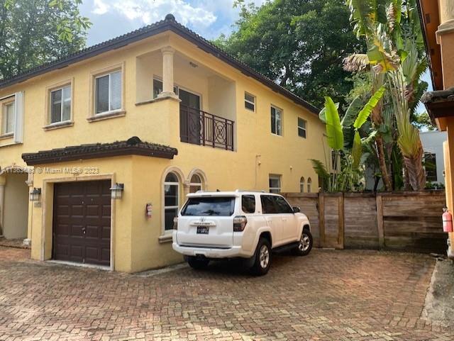 Small gated townhouse community in Coconut Grove across from Children's park and dog park now available for rent.  Great condition, very spacious home with all 3 bedrooms second floor. Good size bedrooms, main room with ample closet space and bath with shower and separate tub. Private balcony for your morning coffee. All neutral and light tile both floors. Kitchen with large sit at granite counter open to dining/living room. Extremely light and bright. Enter into separate foyer. Chicago brick front area. Private patio for your evening cook outs and entertaining.