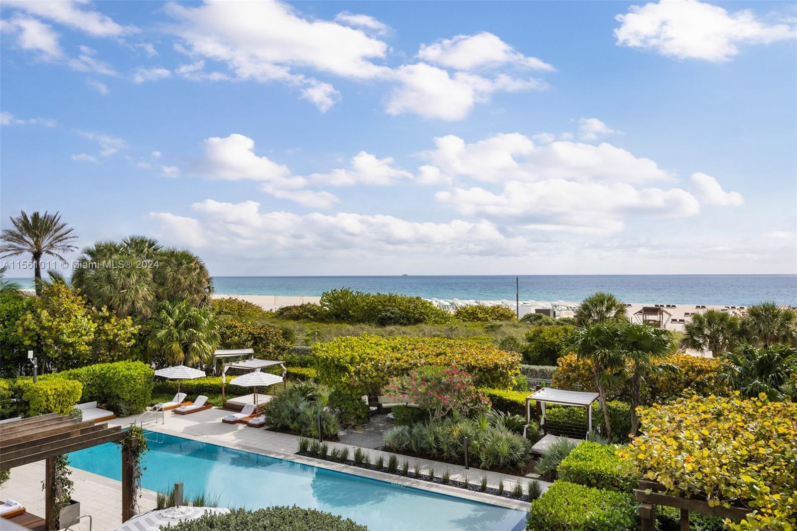 This stunning 4-bedroom/4.5-bath oceanfront residence is situated in Miami Beach's coveted South of Fifth neighborhood. Offering an expansive 4,365 square feet of living space and an open floor plan, this apartment is meticulously furnished by renowned Steven G, this unit showcases breathtaking ocean views. In addition to its detailed decoration, the home includes a spacious office and a complete master suite complete with his/her closets, a dressing room and spa-inspired bathroom. Embodying the essence of luxury living, this apartment combines the comfort and seclusion of a single-family home with unparalleled amenities, top-notch security, and a resort-style pool service.