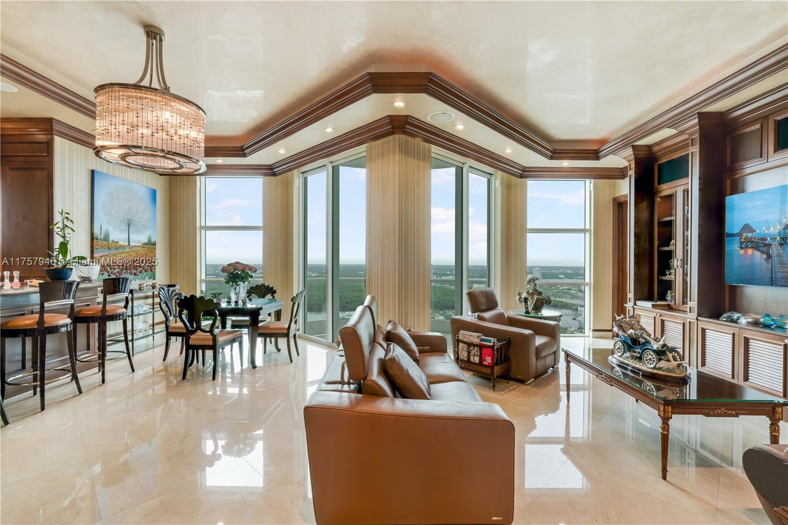 Welcome to Turnberry Ocean Colony and to this exquisite luxury oceanfront condo that offers an unparalleled living experience. Nestled along the pristine shoreline, this remarkable residence combines opulent design, breathtaking views to create a coastal haven. Step out onto the spacious balcony with endless ocean and city views, where you can enjoy both the sunrise and sunset. Turnberry Ocean Colony offers world-class resort amenities including a full-service Spa and Salon, a Fitness Center with scheduled classes and line equipment, two gourmet restaurants, a full-service bar, beach service & room service, a recreation room, and more.