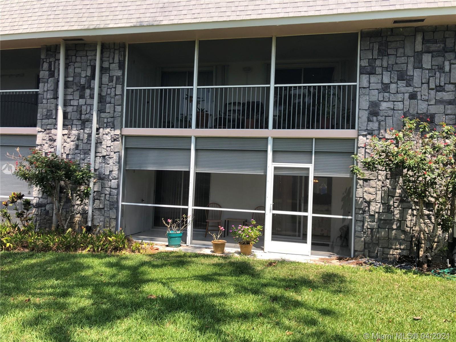 Clean, furnished, ready to move in 1st floor unit. 1 bed, 1 bath, large screened patio with roll down shutters. No lease 1st year. 55+