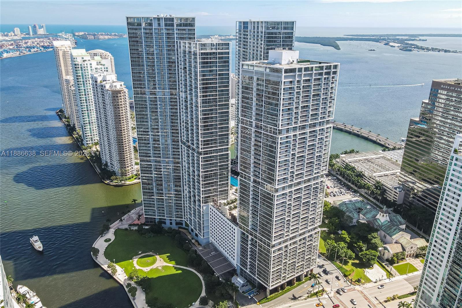 Unique opportunity at Icon Brickell Tower 2: Almost 16-ft floor-to-ceilingfor impact windows showcasing. 2-bed, 2-bath residence with spacious living-dining areas, and two terraces offering direct access to the 2-acre pool deck. Includes 1 assigned parking spaces and valet. Enjoy resort-style amenities: 300-ft pool, 50-person hot tub, 5-star spa & fitness center, movie theater, game room, steam room, sauna, and 24-hr concierge. Walk to Brickell City Centre, Mary Brickell Village, and Michelin-starred restaurants. Sellers considering formal offers only.