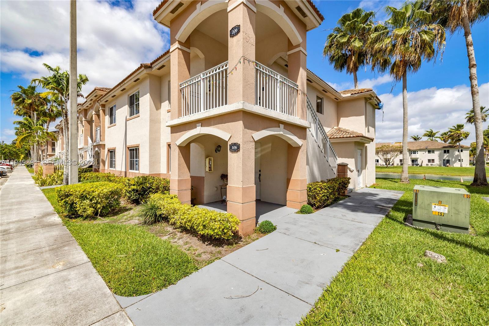 Beautiful three-bedroom, two-bath condo at Venetia Gardens. This unit is spacious and has a walk-in closet in the master bedroom. Tiled flooring installed in all areas, hurricane impact windows, a ring camera installed, and a brand new AC. Washer/Dryer inside the unit. The community has a beautiful lake view with one parking space and guest parking. Venetia Gardens has a beautiful community pool and is pet-friendly. Easy to show.