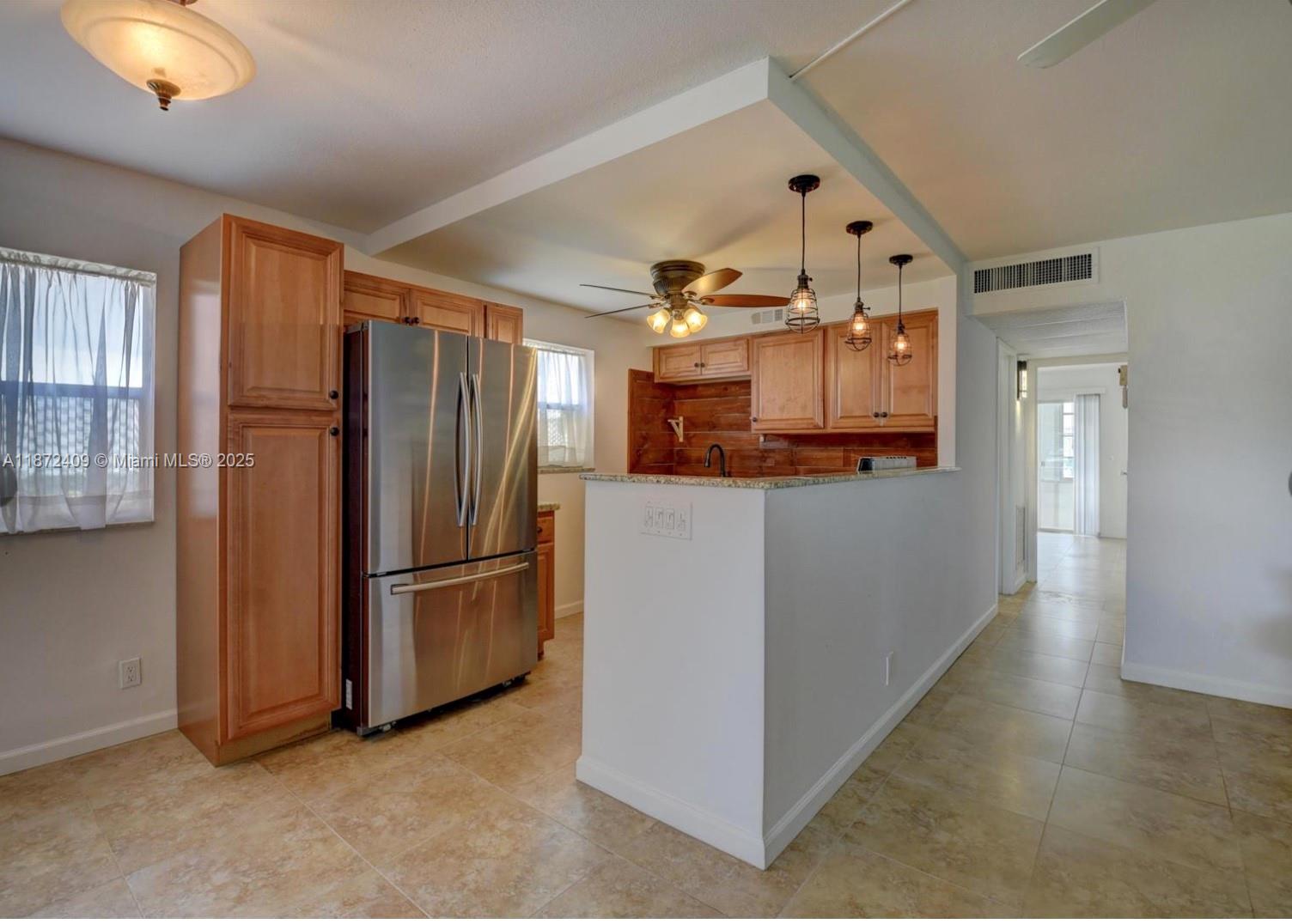 Amazing value! Recently improved in price, well maintained first floor unit ready to be called Home.  2/2 Remodeled, fresh painted, spacious living and dining room area with an open kitchen, granite countertop, stainless steel appliances, ceramic floor throughout. No popcorn ceiling. Other fixture include new washer and dryer. Assigned parking conveniently steps from the unit. 
Located in a well-maintained adult gated community with fantastic amenities, club house, theater, indoor and outdoor pools, golf course, tennis, gym, cafe, salon, pickle ball court, billiards and more! Close to restaurants, shoppings, drs offices, entertainments, etc. Kings Point also provides a courtesy bus to shoppings. 55 years + community.
Easy to show. Vacant. Buyers call or text agent. Brokers see remarks.