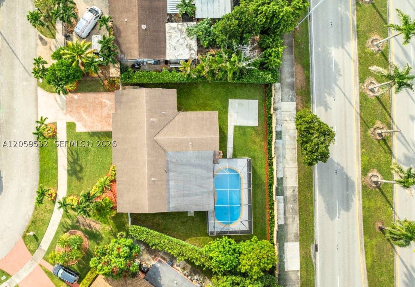 Your private backyard escape in Palmetto Estates awaits! This screened-in pool home sits on a lush, fully fenced 9,000 SF lot with fruit trees and room for a boat or RV — made for poolside living and weekend entertaining. 4BR/2BA, 2,285 SF open-concept, renovated kitchen with brand-new unused appliances, newer roof, updated AC. No HOA. Flexible layout for multigenerational living or added efficiency. Top Miami-Dade schools, minutes to The Falls, Zoo Miami & Jackson South. Ready now!