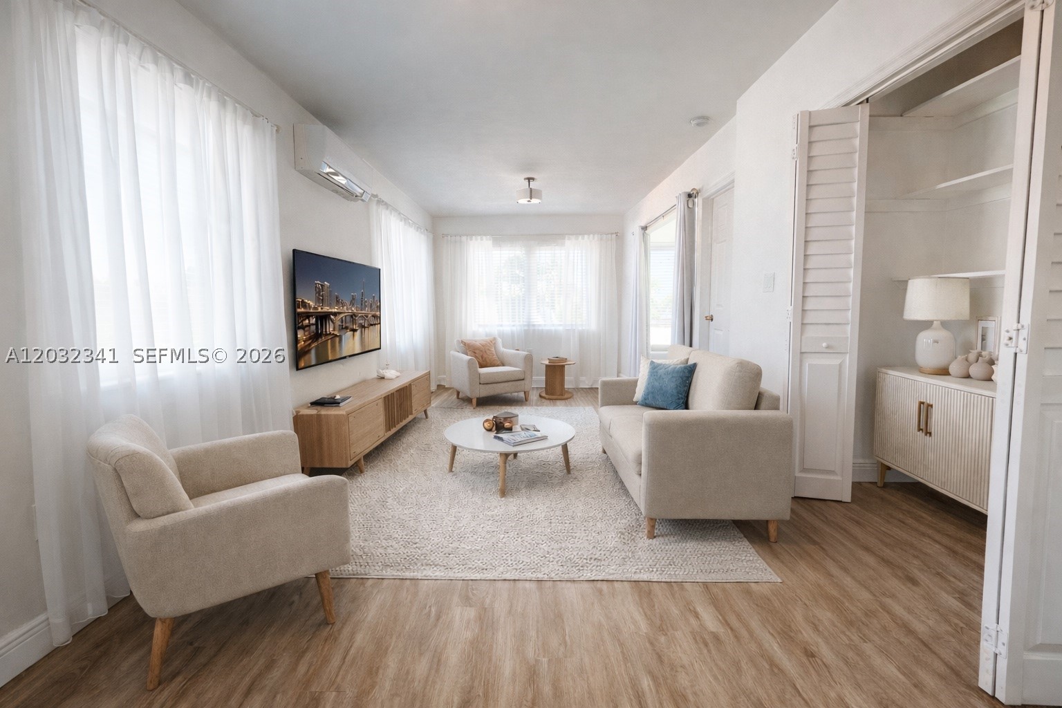 Discover the perfect blend of convenience and modern sophistication in this spacious 1-bedroom/studio residence in the heart of Coral Gables. Just steps from the energy of Miracle Mile, this beautifully updated retreat at 350 Minorca Avenue is filled with natural light and enhanced by impact-resistant windows and doors for added security and comfort.

Inside, you'll find luxury vinyl flooring, sleek quartz countertops, and a modern kitchen equipped with stainless steel appliances, including a brand-new refrigerator. The thoughtfully designed layout maximizes space while maintaining an open, airy feel. Two mini-split AC systems with remote controls provide personalized comfort in both the living area and bedroom, while an in-unit all-in-one washer/dryer and energy-efficient tankless water heater add everyday convenience and savings.

Tucked above a quiet commercial space on the second floor (stair access only), this residence offers easy access to Miracle Mile's renowned dining, boutique shopping, and vibrant cafés. Street parking only. Annual residential parking permit available through the City of Coral Gables. Renter's insurance required.