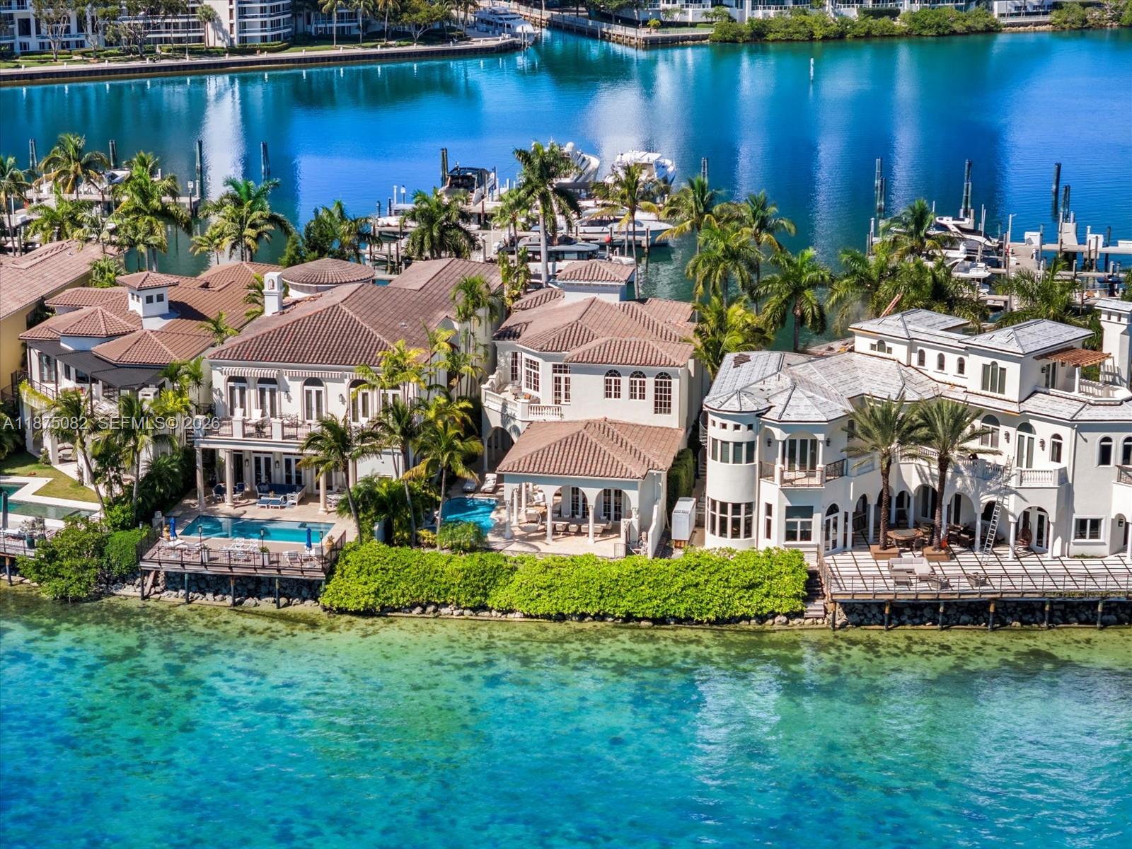 A rare opportunity on one of South Florida’s most coveted private islands! This waterfront estate embodies privacy, elegance, and scale at the highest level. The residence offers 5 generous bedrooms, 7 bathrooms, a grand foyer, elevator, bar, summer kitchen, and a chef’s kitchen for both intimate dining and entertaining. Interiors are defined by volume and light, opening seamlessly to outdoor living. A resort-style pool terrace captures sweeping views of the Intracoastal & the luminous Sunny Isles skyline, where each sunrise and sunset unfolds in uninterrupted panorama. Within this prestigious gated enclave, residents enjoy 24-hour security and proximity to pristine beaches, luxury resorts, acclaimed dining, and world-class shopping—delivering a lifestyle without compromise.
