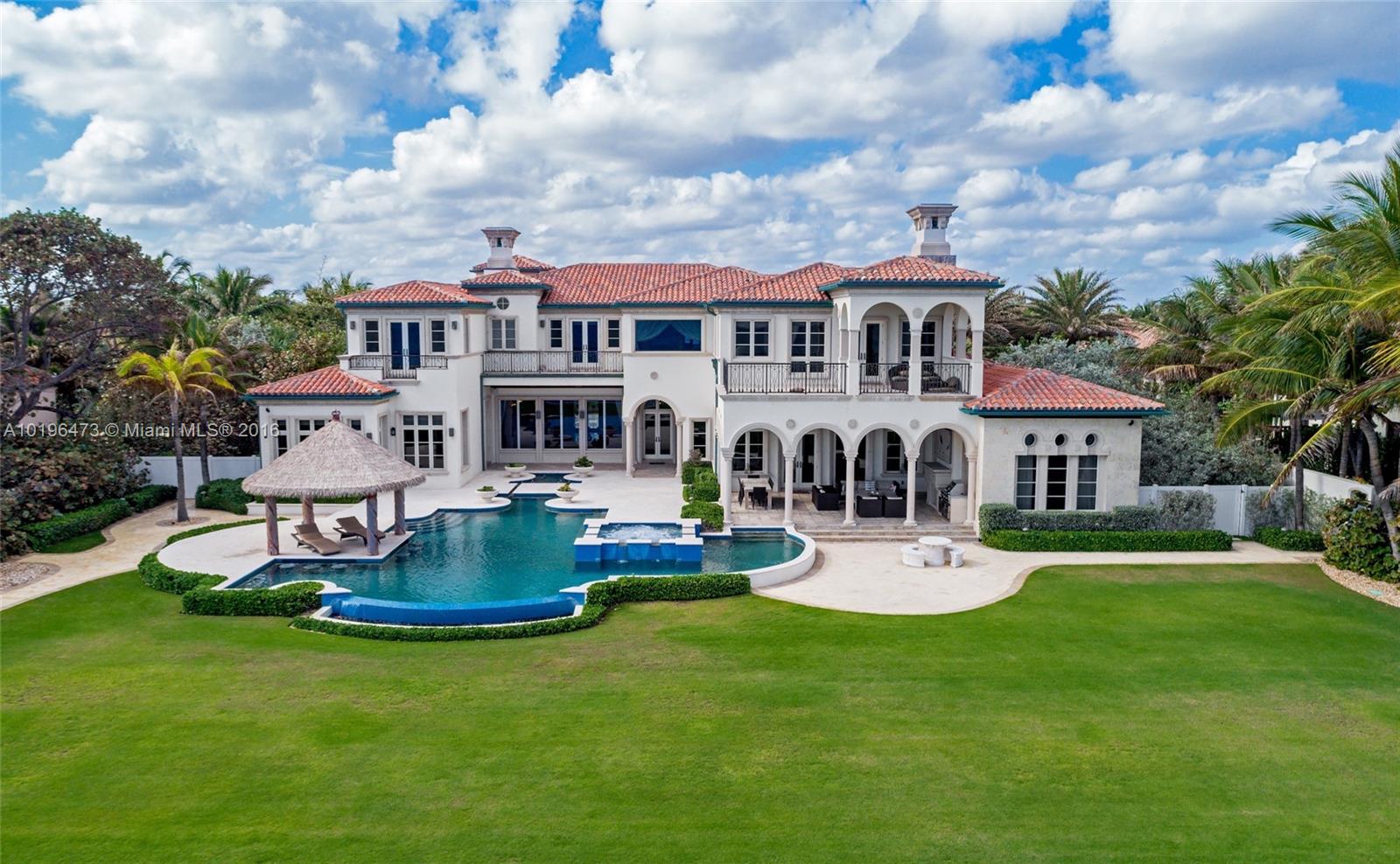 Nirvana is a place of perfect peace & happiness; In Real Estate, it is located at 840 S. Ocean Blvd., in the prestigious & unique town of Manalapan. Entranced by its Zen influence, this masterpiece is on over 1.5 acres of prime direct oceanfront paradise. Nirvana features 6BD/8.5BA w/private Intracoastal dock, perfect for any boat with draft 6-8 FT or 130 FT Yacht. Secluded beach, gourmet kitchen, discotec, home theater, meditation room, gym, massage room, tennis court, resort style pool, spa & more!