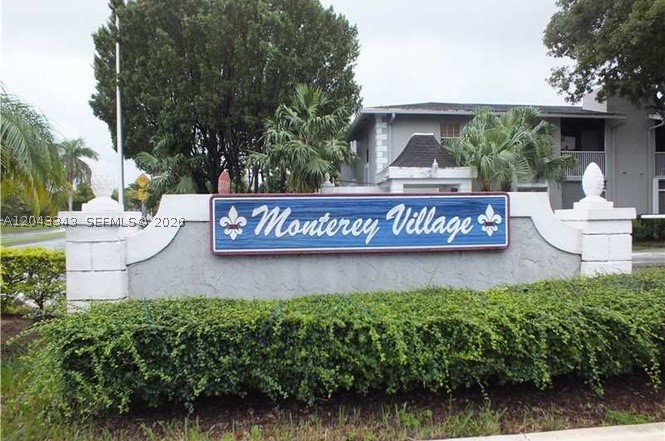Updated and spacious 2-bedroom, 2-bathroom first-floor unit in move-in condition. Featuring tile flooring throughout, a NEW washer and dryer inside the unit, freshly painted interiors, a walk-in closet in the primary bedroom, and new window blinds. Located in Monterey Village, a quiet and well-maintained 24-hour guard-gated community. Conveniently situated near major highways, Aventura Mall, schools, restaurants, and everyday conveniences.