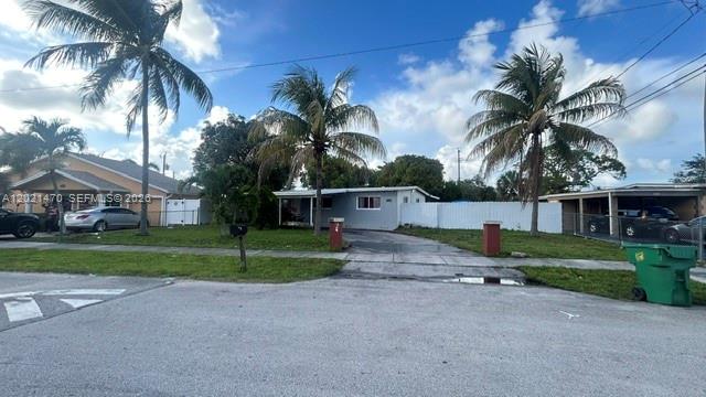 Discover this great opportunity in Lauderhill. This property is ideal for families or investors, conveniently located in a central and desirable area. This charming home features 3 bedrooms and 1 bathroom, plus a spacious fenced backyard, perfect for family gatherings, pets, and outdoor enjoyment.
The property also includes fruit trees, plenty of space to store your boat or recreational vehicles, and a cozy front porch that adds charm and comfort.
Additional features include: Recent roof (2023), A/C replaced in 2019, impact windows, quartz countertop, Carport with space for up to 3 cars, upgraded electric panel. The property has connections for a washer and dryer, but currently does not have those appliances.
Excellent location near major highways, supermarkets, schools, and shopping centers, and just minutes from Fort Lauderdale.
Don’t miss the opportunity to make this property your next home or investment!! "FOR SALE AS IS"
