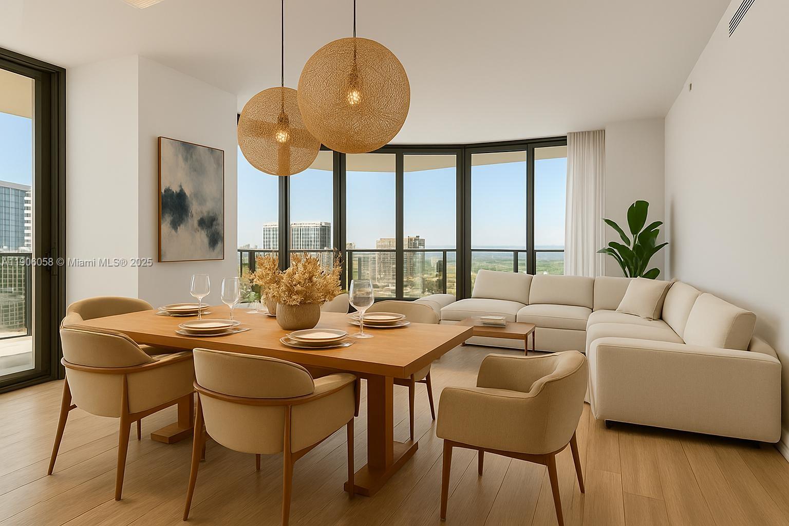 Experience luxury at its finest in this corner unit on the SLS LUX. This 3-bedroom, 3-bathroom offers breathtaking panoramic views of the city skyline, enhanced by floor-to-ceiling windows and an expansive wraparound balcony.
The modern open-concept design features a gourmet kitchen with top-of-the-line appliances, sleek European cabinetry, and premium finishes. Each bedroom boasts en-suite bathrooms, ensuring ultimate comfort and privacy.
This unit also includes two assigned parking spaces conveniently located on the second floor. Enjoy world-class amenities, including a resort-style pool, fitness center, full-service spa, rooftop pool, private wine cellar, 24-hour concierge, valet parking. This residence is just steps from fine dining, high-end shopping, and vibrant nightlife.