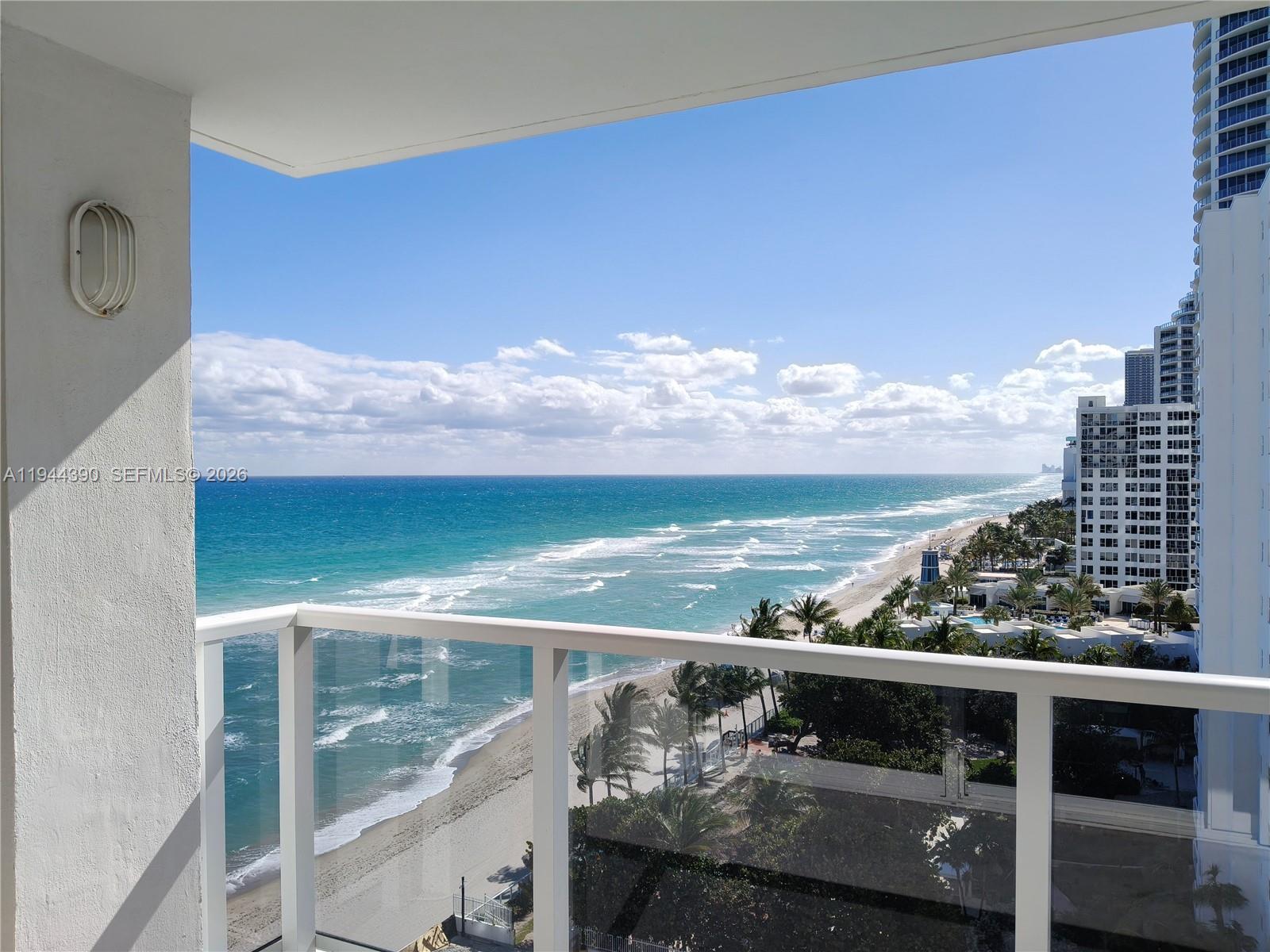 Amazing ocean view apartment 2-bedroom, 2-bathroom with unrivaled coastal living with breathtaking ocean views from every angle. Step inside to find beautifully tiled floors that seamlessly flow throughout the spacious, light-filled interiors. The remodeled kitchen is a chef's delight, featuring modern appliances and ample counter space for culinary creations.

The expansive balcony serves as the perfect spot for morning coffee sunrise while soaking in the serene atmosphere of beachfront living. With separate bedrooms, privacy is assured whether hosting family or friends. Convenience in-unit washer and dryer making laundry a breeze.

One garage space ensures secure parking. Indulge in a lifestyle enriched by amazing amenities including resort-style pools, state-of-the-art fitness facilities, and direct beach access just steps away from your door. Ideally situated in vibrant Hollywood Beach with class dining, shopping options, and entertainment venues nearby—this property presents an unparalleled opportunity to own your slice of paradise.