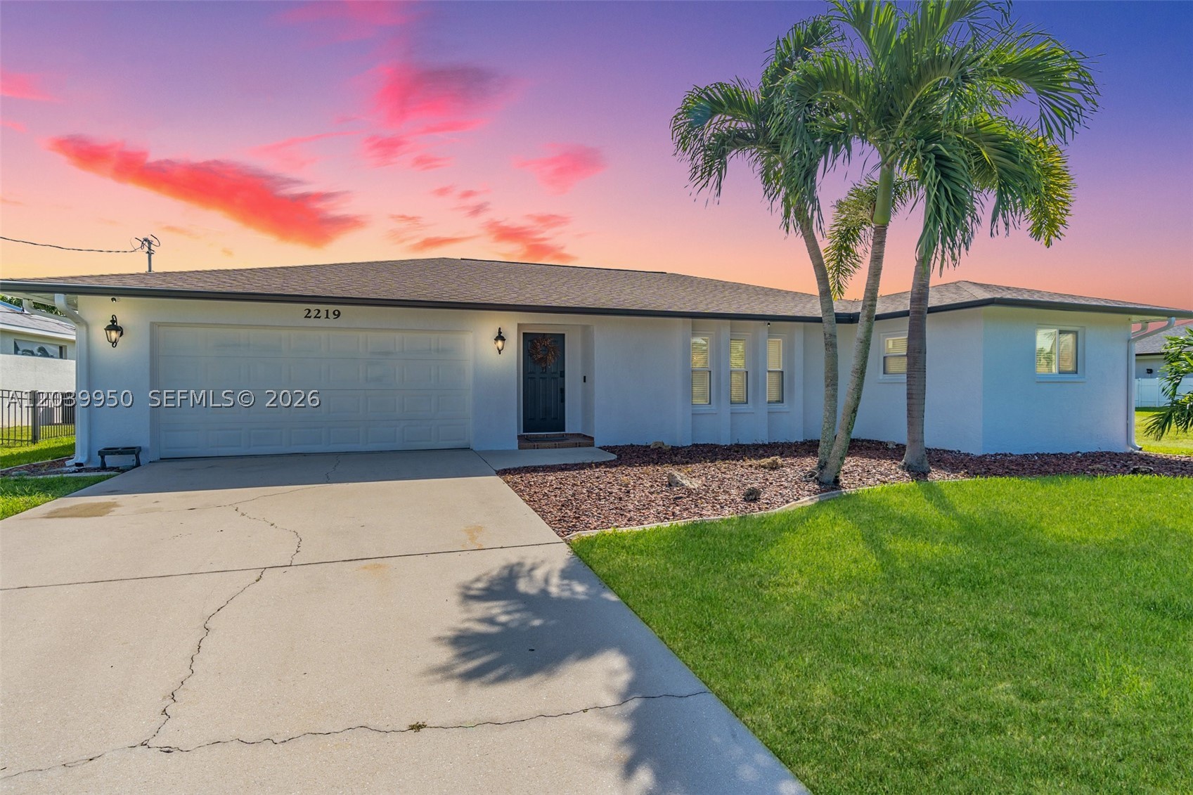 Discover your perfect home, nestled on four-mile island, Cape Coral! This exceptional residence boasts 3 bedrooms, 2 baths, 2-car garage, coastal-inspired tile flooring throughout and much more. The beautiful appointed kitchen serves as the heart of the home, offering stunning canal views that can be enjoyed throughout the day; it also features stainless steel appliances. You'll stay cool and comfortable year-round with the newer A/C system, and feel secure with the added  security system cameras. Newer roof from 2022, providing peace of mind and protection for years to come. Step outside to your own private oasis, complete with a canal offering gulf access right from your backyard. Imagine spending your days boating, fishing, and soaking up the Florida sun in this waterfront paradise. Whether you're entertaining guests or simply enjoying a quiet evening at home, this home has it all. Don't miss your chance to own this incredible property in one of Cape Coral's most desirable neighborhoods. With its prime location, luxurious amenities, and stunning waterfront views, this home is sure to impress even the most discerning buyer. Schedule a showing today!
