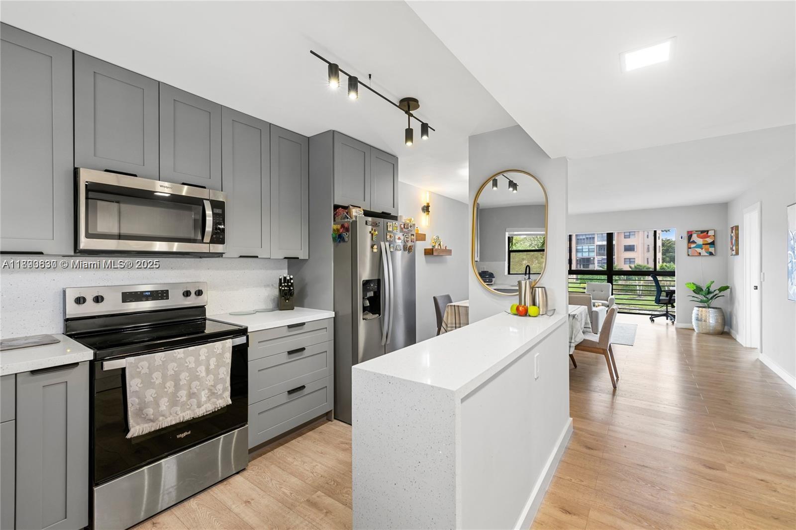 Welcome to your dream remodeled home! This delightful condo offers a tranquil pool view. The community is designed for a luxurious lifestyle, featuring amenities such as a courtesy bus for non-drivers, ample parking for residents, and a vibrant clubhouse filled w/ ongoing activities. Enjoy a large swimming pool, fitness center, golf course, tennis courts, card games, a grand ballroom, and a theater. This unit is equipped with a washer/dryer. This is a 55+ community, ensuring a peaceful and engaging environment where at least one buyer must be 55 or older. Please note, rentals are not permitted. The association requires a credit score of 700 or above and an income of at least $35,000. For prospective buyers, a down payment of 10% is required for cash purchases and 20% for financed options.