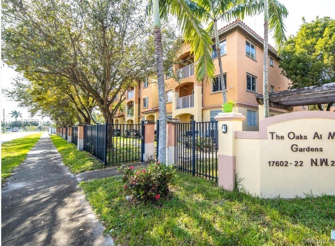 Beautiful FIRST FLOOR unit in Miami Gardens. NO rental restrictions. Can be rented right-away. ALL ages building. Rarely available 2 BED/ 2 FULL BATH. Stainless steel appliances,  freshly painted. Washer and dryer in the unit. Master bedroom with walking closet. 1 assigned parking right off the unit and plenty of Guest Parking. Great location. Nearby Dolphin stadium, FL Turnpike, Palmetto express and I-95. Near shopping, restaurants and Walmart. Great opportunity for investors. Low maintenance fee. HOA $386.12/ monthly. Tenant occupied.
