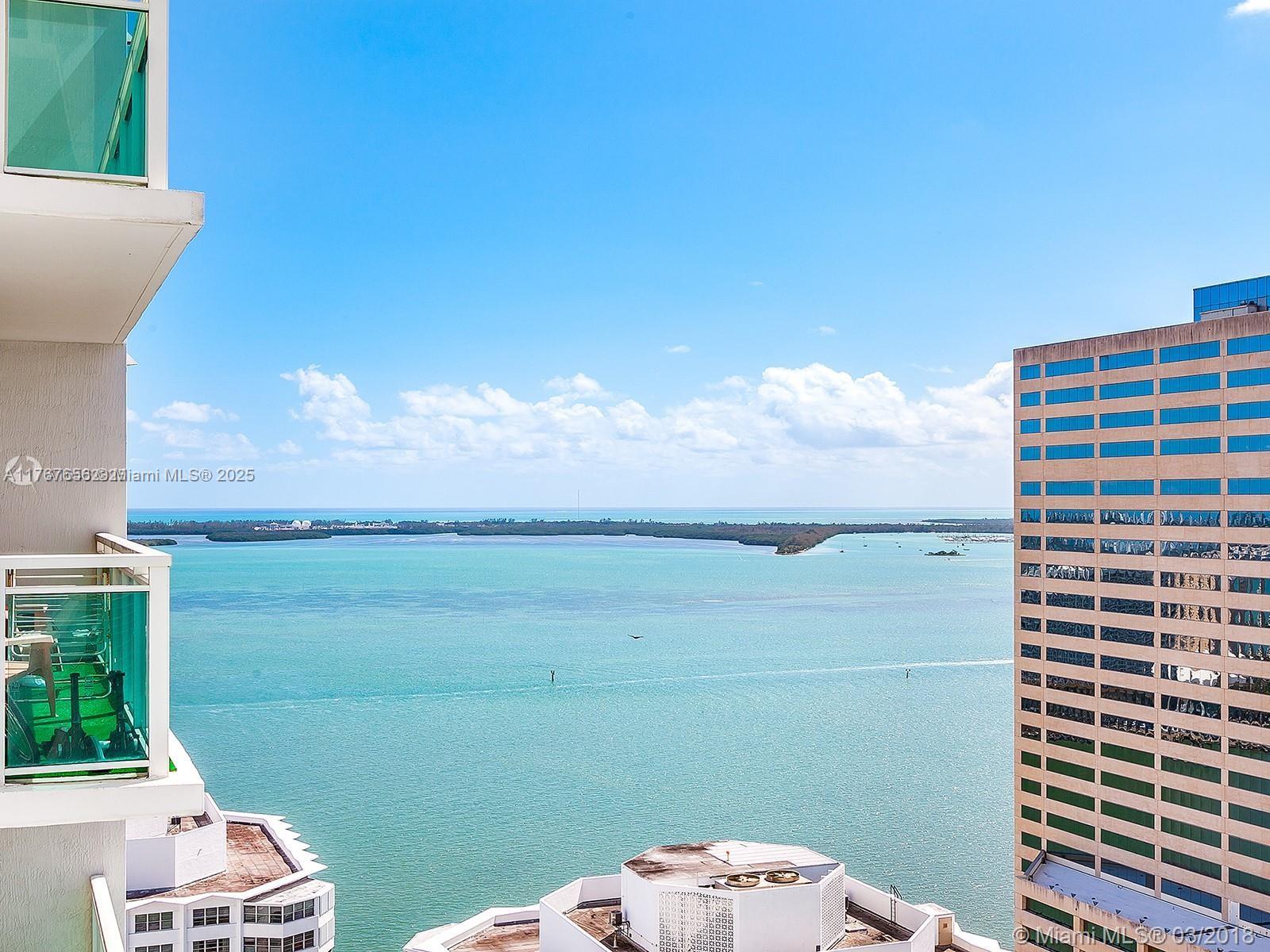 Unit 3007 features amazing views of Biscayne Bay, Brickell Skyline and South Miami, 2 Bed/ 2 Bath, over 1000 SQFT of living areas. Clean, freshly painted with brand new laminated flooring. Plaza at Brickell offers state of the art amenities 24 hour valet service, 2 infinity-edge pools, steam room, fitness center, theater room, pool table, business center, Zen garden and more! Close to Brickell City Center, Mary Brickell Village, restaurants... close to airport and Miami Beach. Available 04/01/2025. See remarks for info/Showings