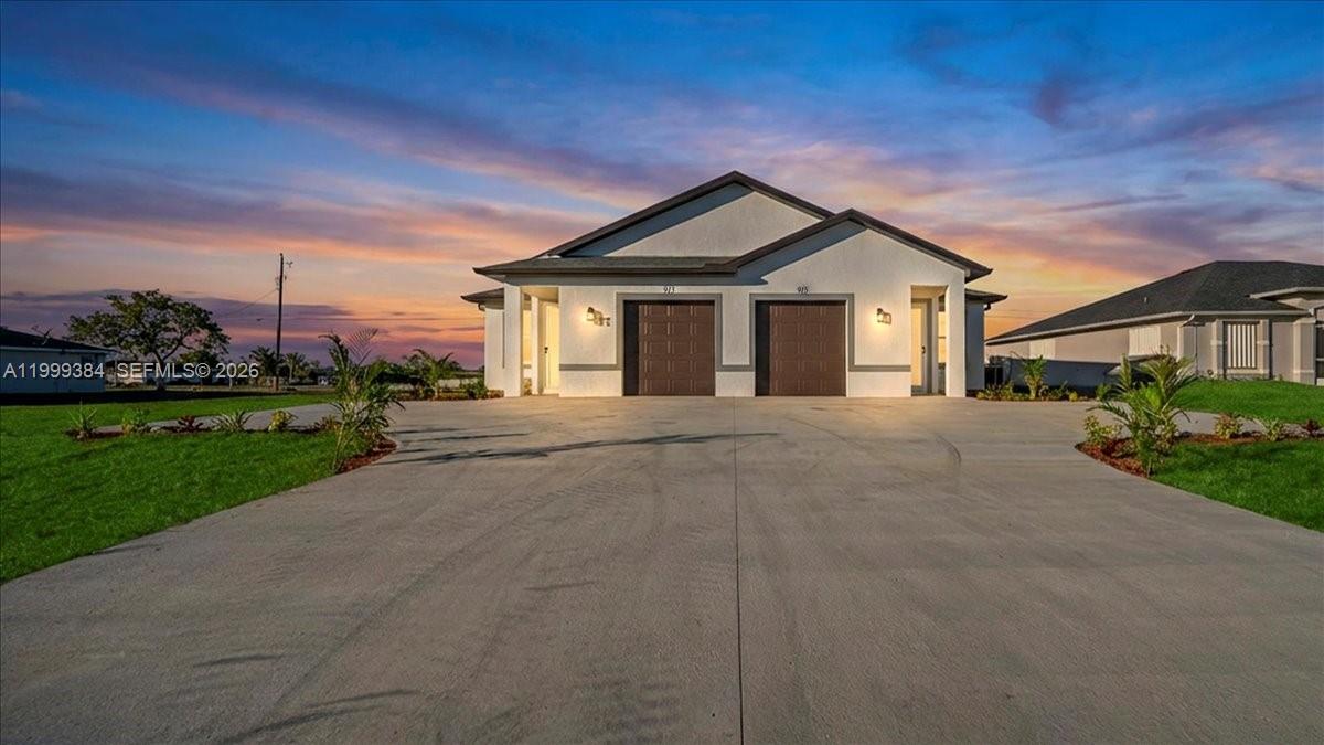 New Construction DUPLEX with 3 bedrooms, 2 bathrooms on each side. CITY WATER AND SEWER connected (ASSESSMENTS WILL BE PAID AT CLOSING), HIGH Ceilings, IMPACT WINDOWS, OPEN CONCEPT kitchen with wood cabinets and QUARTZ countertops on a CORNER LOT. STAINLESS STEEL kitchen appliances included. This duplex has an open floor plan, PORCELAIN TILES floors throughout the entire place. NOT IN A FLOOD ZONE. Schedule your showing today and come see this beautiful home! Very easy to show. Some pictures are virtually staged or from a sister house model. Don't miss this great opportunity and schedule your showing today!
