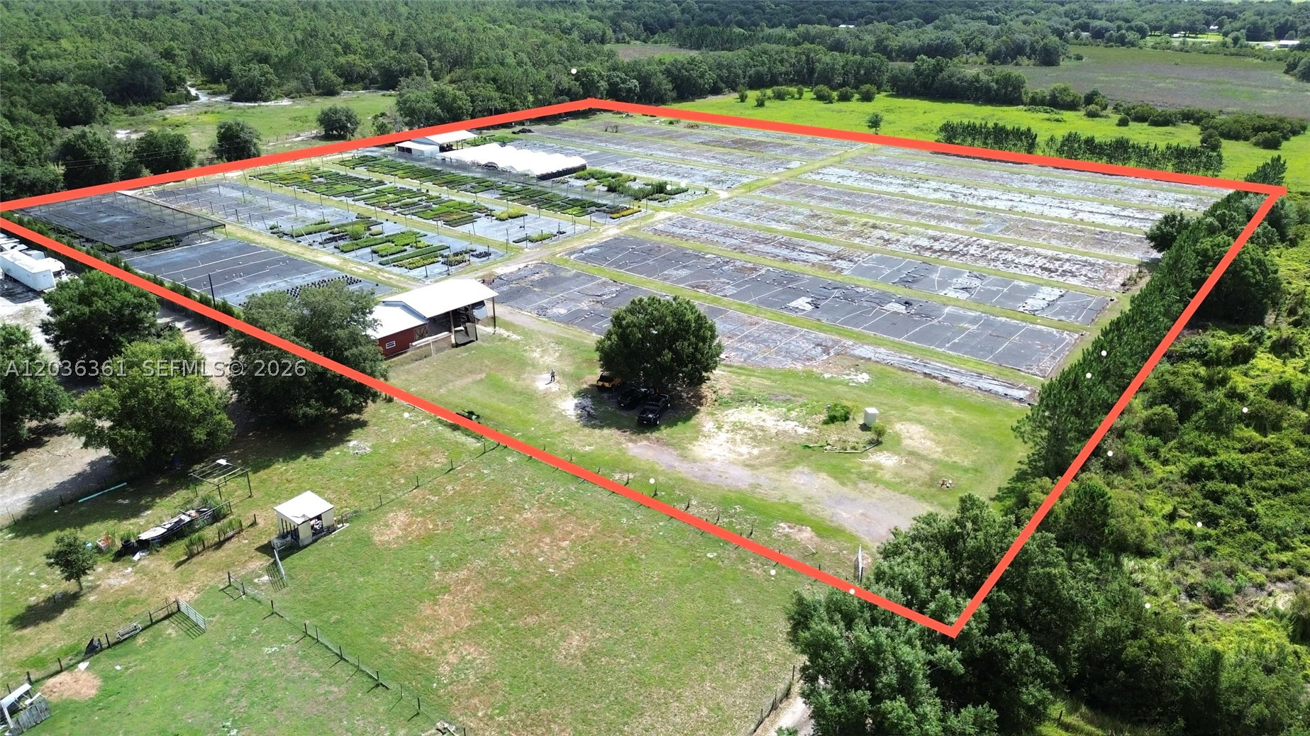 Turnkey Income-Producing Nursery, Rare opportunity to acquire a fully operational 10-acre agricultural property in Wauchula, Florida, strategically located in Central Florida and ideal for nursery operators, agricultural investors, landscapers, and growers. This versatile property is especially attractive for established nursery companies looking to expand their footprint with a second growing location in Central Florida, offering convenient access for transportation and distribution throughout the state. The property features a fully irrigated nursery operation with native plant inventory ranging from approximately 1 month to 1 year in age. Irrigation is installed throughout the property and supported by two wells and two irrigation pumps. Plant inventory may be included in the sale and is negotiable. Agricultural improvements include three greenhouses, a 43’ x 45’ potting barn, and a 30’ x 70’ office building with electricity. Additional features include a restroom with septic system, fencing throughout the property, internet and landline availability, and two 240-volt RV hookup connections. Access is provided via easement, creating a private and functional setting for agricultural operations. With its Central Florida location, established infrastructure, and operational nursery setup, this property presents a unique opportunity to expand an existing nursery business, establish a new agricultural venture, or invest in income-producing farmland with significant growth!