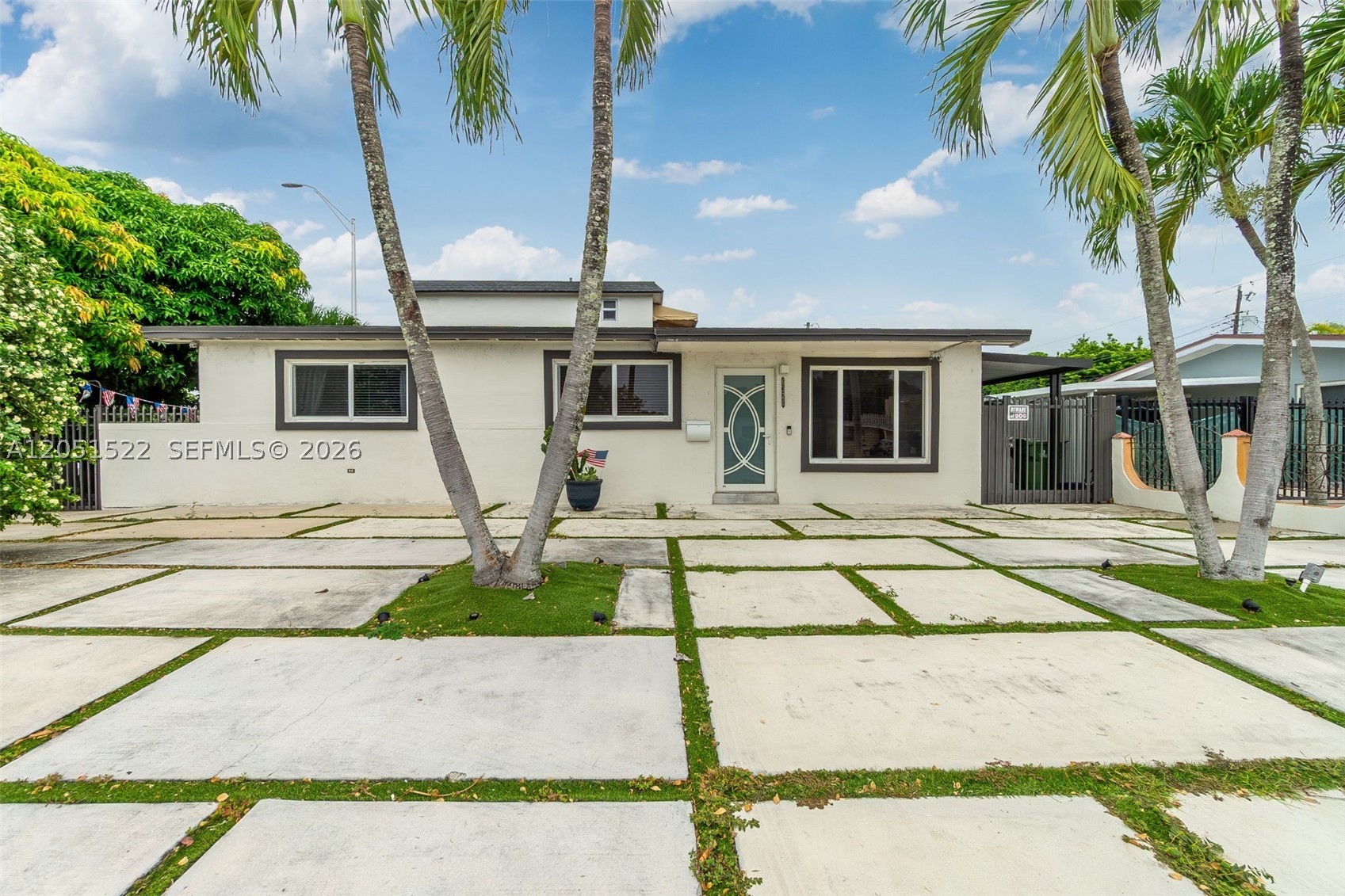 Experience South Florida living at its best in this convenient corner lot pool home, 1449 square feet of living space on a generous 6,300 square foot lot. Located near to Amelia Earhart Park, Designed for year round enjoyment, the expansive outdoor area features a private pool, a shaded gazebo, outdoor kitchen, and a convenient cabana half bathroom with direct pool access. The fully paved patio provides plenty of room for
entertaining, dining, or simply relaxing outdoors. With no HOA!!! The main level offers three bedrooms, one full bathroom, and a spacious common living area. Upstairs, a private guest suite features its own bathroom and separate exterior access directly from the patio, offering added privacy without having to enter through
the main residence. Valuable improvements include a roof replaced in 2022 and impact-resistant windows
installed in 2021. A storage shed provides additional space to keep the home organized. Positioned on a corner lot with access from two streets, the property offers additional parking and exceptional accessibility. Three separate entrances including the main entrance and two patio access points add flexibility and convenience. Ideally located near shopping, dining, schools, parks, and major roadways, this unique home is ready
to be enjoyed. Schedule your private showing today!