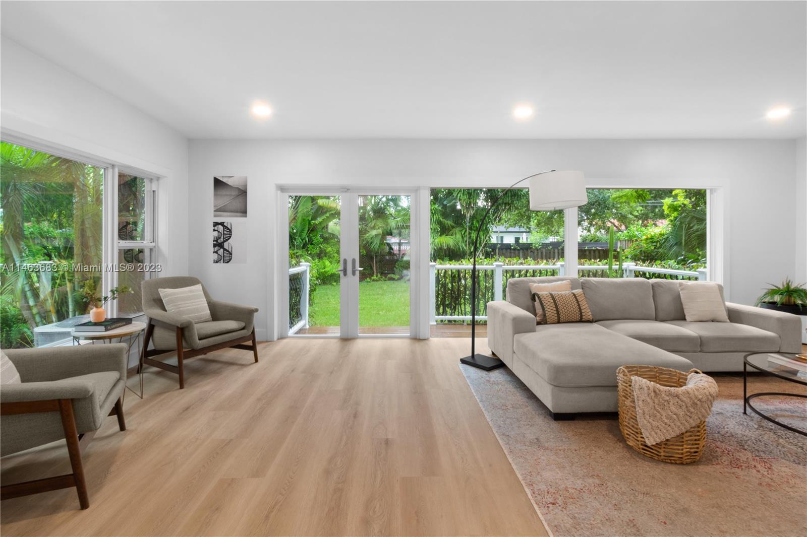 Beautifully remodeled mid-century home nestled in the charming Miami Shores Village. This bright 4-bedroom, 2-bathroom residence features spacious living and dining areas, a gorgeous kitchen with sleek finishes and an organic modern design that integrates sophistication and warmth. The captivating picture windows blur the lines between indoor and outdoor living highlighting the lushly landscaped backyard. Home features impact windows & doors, a brand new AC, and plenty of space for a​​‌​​​​‌​‌​​​‌‌​​​‌‌‌​​‌​​‌‌​​​​ pool.