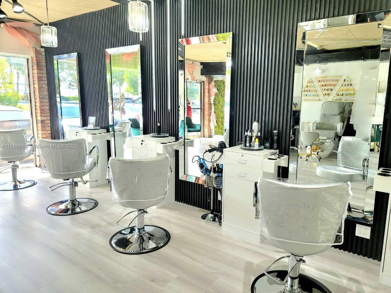 Full service hair salon already makes 160K a year with one employee with everything NEW - electric, floors, walls, bathroom, Camara system with voice recorded, city & fire licenses - all ready to go!  Low rent $1,850 monthly with water included.   Selling "AS IS' lease, inventory & furniture.  No land - no cooperation is for sale.
By appointment only contact Listing Agent Wendy Ferreira.