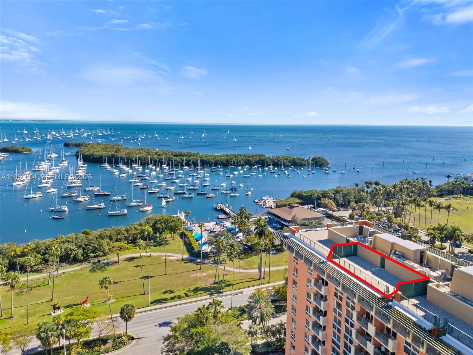 Experience elevated living in this rare 2-bedroom, 2-bathroom penthouse offering 1,040 SF of interior space plus an expansive 742 SF private rooftop terrace with breathtaking views over Sailboat Bay. Perched atop the iconic Mutiny Hotel in the heart of Coconut Grove, this unique residence delivers the perfect blend of lifestyle and investment flexibility. Enjoy indoor-outdoor living ideal for entertaining, sunset cocktails, or simply soaking in the bay views. The Mutiny is one of the few buildings in Coconut Grove that permits short-term rentals, creating exceptional income potential and versatility for owners. Just steps from the Grove’s best restaurants, cafés, boutiques, waterfront parks, and marinas, this prime location puts you in the center of Miami’s most charming and walkable neighborhood. Truly a one-of-a-kind opportunity — the only property at this price point in Coconut Grove offering a penthouse layout, private rooftop terrace, expansive bay views, and short-term rental flexibility.