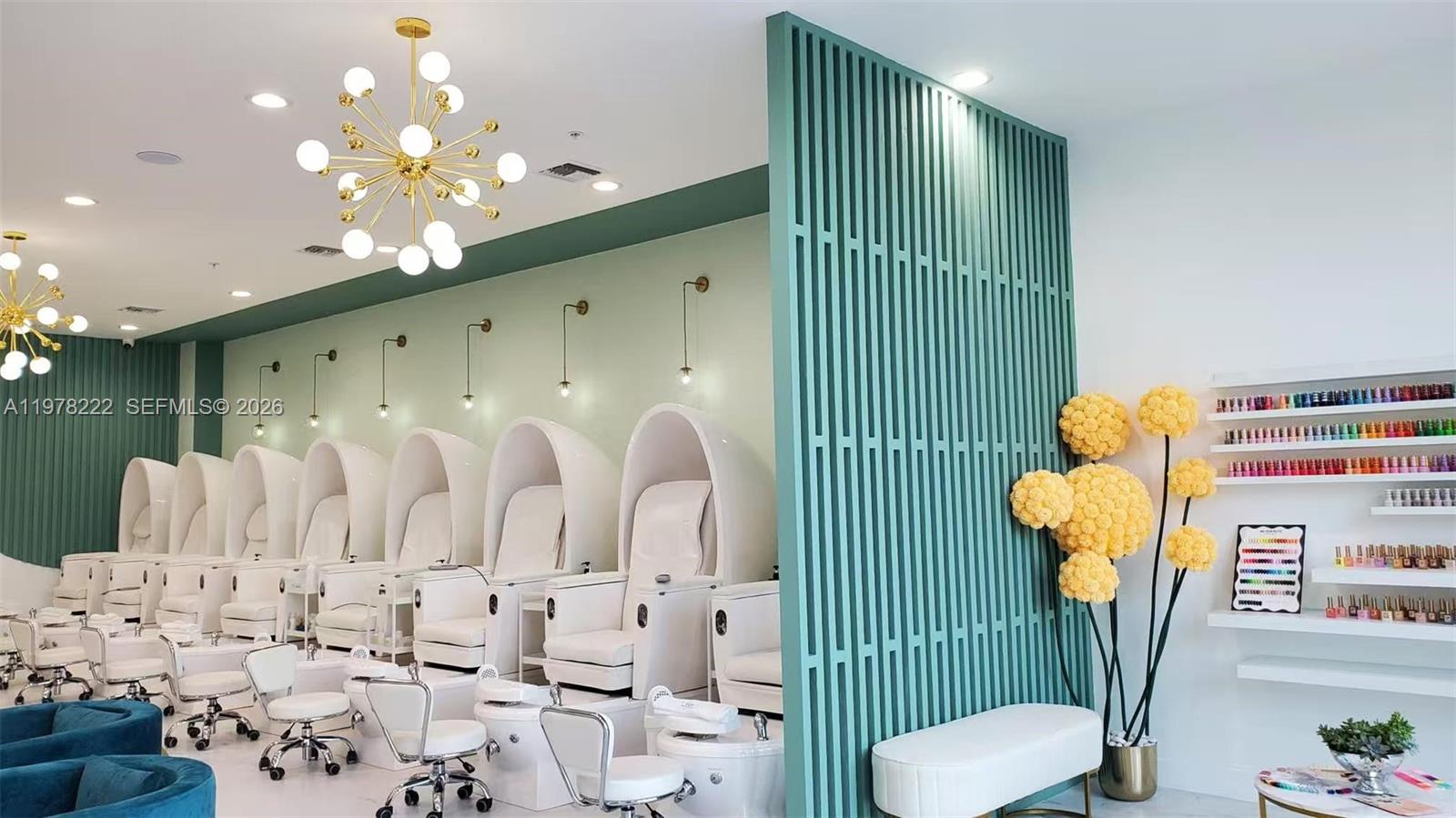Turnkey nail salon business for sale in the desirable Cooper City area. Located in a busy plaza on a main road with excellent visibility and plenty of convenient parking, this salon benefits from strong daily traffic and a loyal local clientele.
The salon has an established customer base with over 3,200 registered clients in its database, providing steady repeat business and consistent revenue. The space is clean, modern, and well-maintained, featuring 9 manicure stations and 8 pedicure chairs, along with additional private rooms for services including a waxing room and eyelash extension room, allowing for multiple beauty services under one roof.
The salon also includes a private restroom, kitchen area, and washer/dryer, making daily operations efficient and comfortable for staff. Fully equipped and operational, this is a true turnkey opportunity ready for a new owner to step in and continue running the business.
With its strong location, established client base, and diverse service setup, the business offers excellent stability along with future growth potential through expanded services, marketing, or extended hours.
