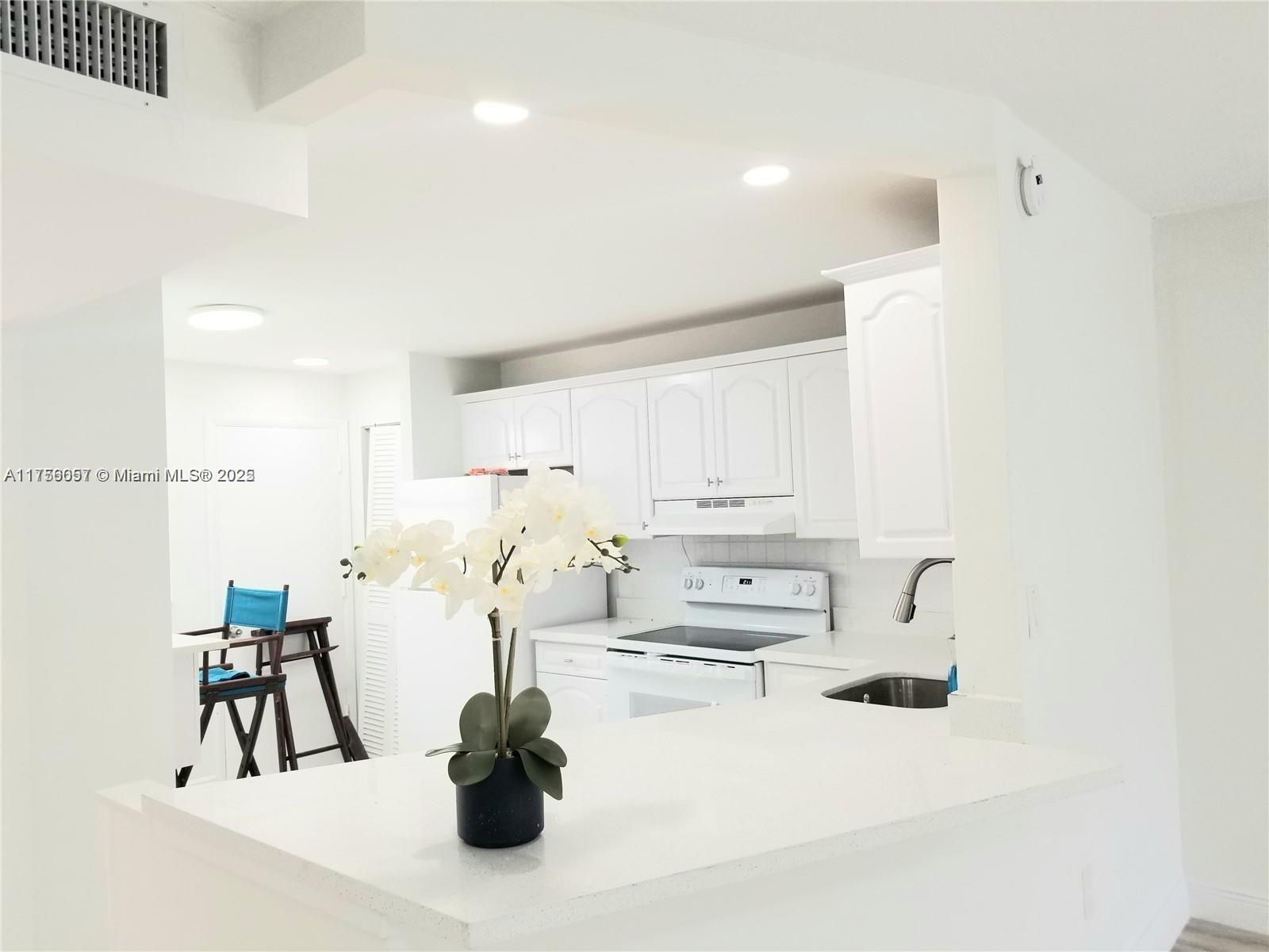 Tastefully remodeled 1/1.5 bath, plus den that can be converted into a second bedroom. Nice lake view, kitchen has new cabinets and appliances, extra cabinets with counter top and bar stools make perfect snack counter, lots of closets, balcony  windows  , all floors are tiled, new A/C and water heater, great location, close to Aventura, beaches, I-95, top rated schools. Don't miss it !