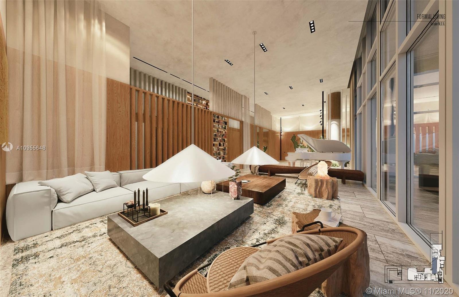 One of the five exclusive penthouses that crown the top floor of The Ritz-Carlton Residences, Miami Beach. This residence overlooks Miami Beach, Biscayne Bay, and Downtown Miami. Among its most defining characteristics are over 10,000 square feet of living space including a private elevator and foyer, stone and wood flooring throughout, and floor-to-ceiling windows. An expansive terrace with over 4,000 square feet features a private pool, two plunge pools, outdoor kitchen. Schedule a private appointment and visit the first Model Residence Designed by Piero Lissoni today.