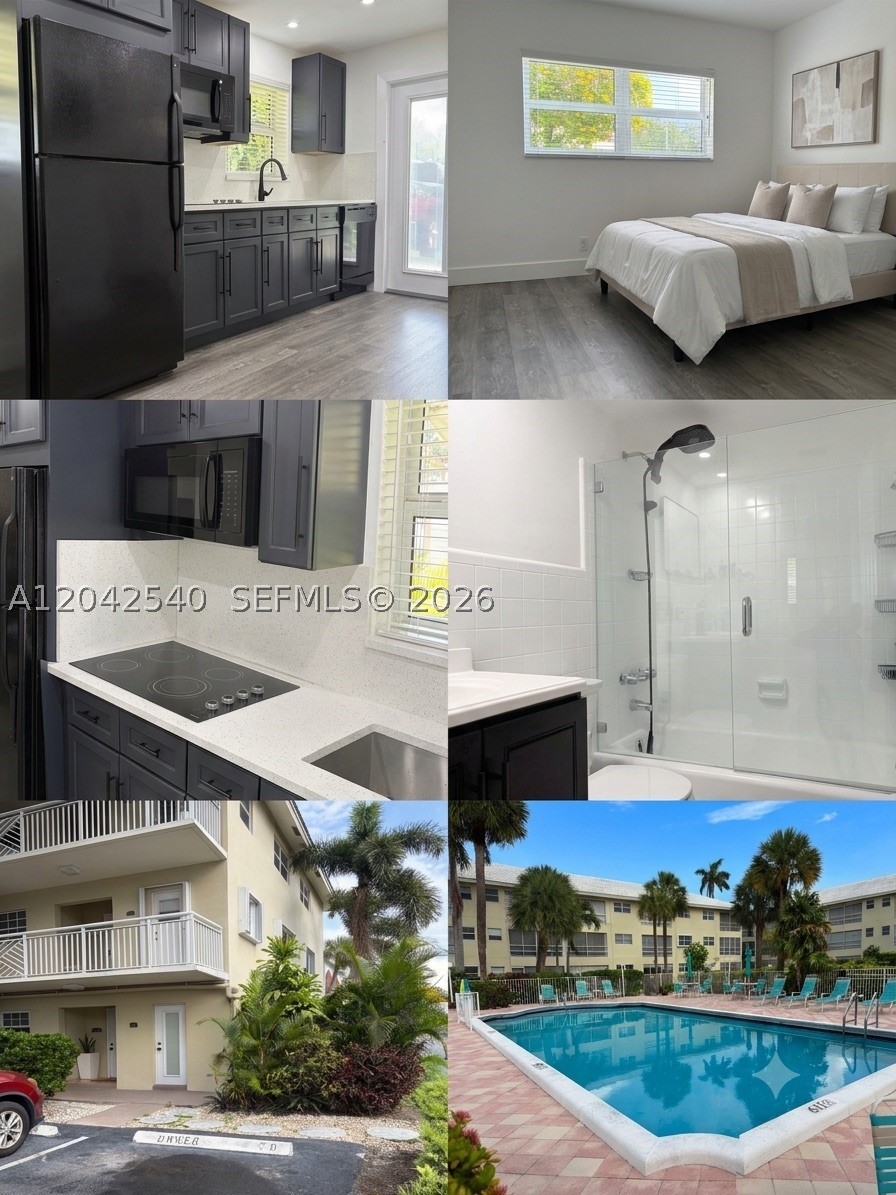 Welcome to this beautifully Remolded 2-bedroom, 2-bath first-floor corner condo located in the highly sought-after community of Lighthouse Point. This spacious corner unit features an additional cozy den that add more square footage than listed and can be used as a reading nook, home office, or flex space, offering added versatility and comfort. Enjoy the convenience of an assigned parking space located directly in front of your door, making grocery trips and everyday living effortless. Ideally situated within walking distance to top-rated restaurants, grocery stores, and shopping, and just minutes from the beach, this location truly offers the best of South Florida living. The community features a low HOA fee and offers desirable amenities designed for a comfortable and relaxing Florida lifestyle. Whether you’re looking for a full-time residence, seasonal retreat, or investment opportunity, this charming condo combines location, convenience, and value in one exceptional package.