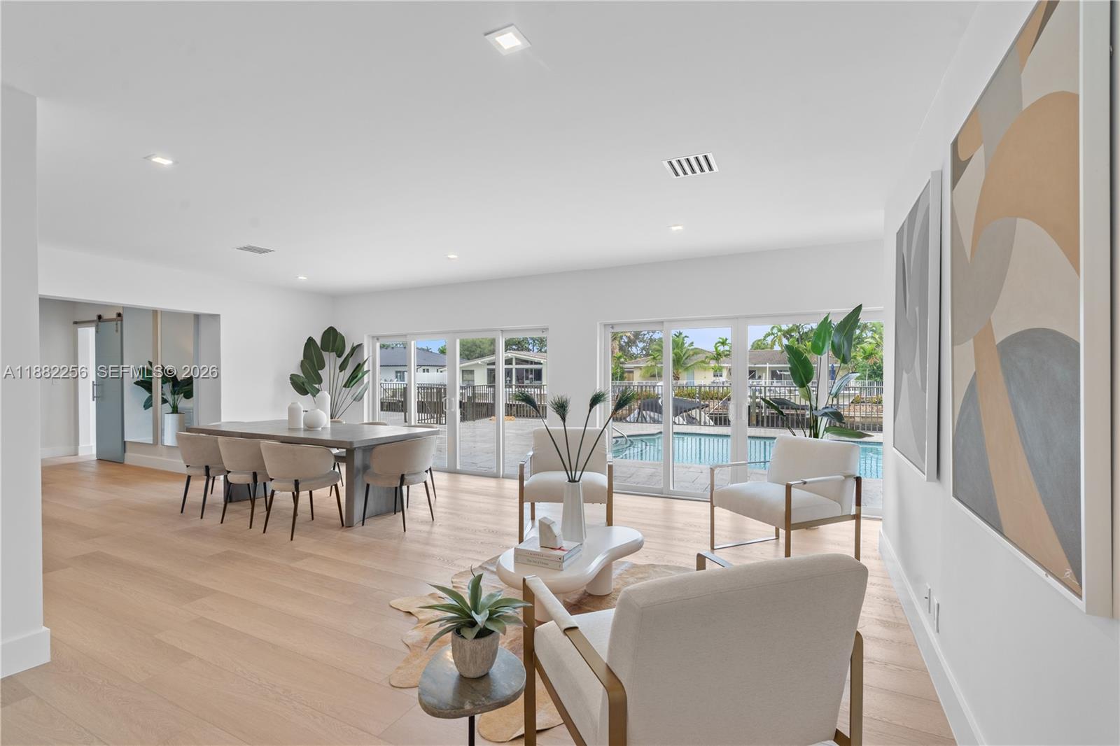 Experience waterfront living at its finest in this stunning 4-bedroom, 3-bath residence located in the exclusive Intracoastal community of Bermuda Riviera. This property boasts an 80-foot newly built dock with direct ocean access and no fixed bridges, just minutes from fine dining, boutique shopping, pristine beaches and amazing Bayview School District.
Step inside to a light-filled, open-concept layout featuring double glass sliding doors, a modern kitchen with brand new appliances, and new engineered wood floors throughout. Outdoors, enjoy a large pool and a cozy pergola over brand new turf, perfect for entertaining or relaxing by the water.
Additional upgrades include a 2025 metal roof, impact doors and windows, a full-house generator, and a lifetime gutter protection system for peace of mind. Amazing A schools nearby.