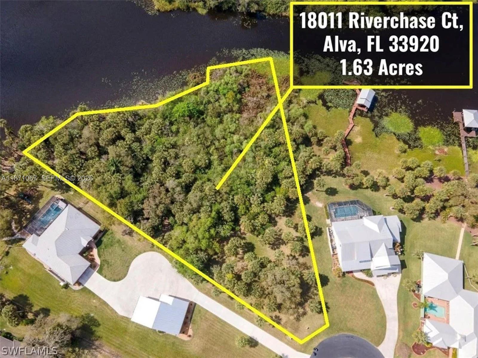 Rare opportunity in Riverwind Cove! This riverfront lot boasts approximately 300 ft of Caloosahatchee River frontage and includes full architectural and engineering plans ready to submit, saving time and expense for the buyer. The plans are for a 2,715 SF two-story home featuring 3 bedrooms, 2.5 baths, open living areas, an in-ground pool, 2-car garage, and dock with lift. Proposed well and septic locations are shown on the site plan based on the current home design. Underground electric is available in the area, with a nearby utility box. Nestled on a private cul-de-sac with sweeping waterfront views, this lot offers the perfect balance of tranquility and convenience—just minutes from schools, shopping, and Downtown Fort Myers. Build your dream waterfront retreat and enjoy the lifestyle Alva is known for!