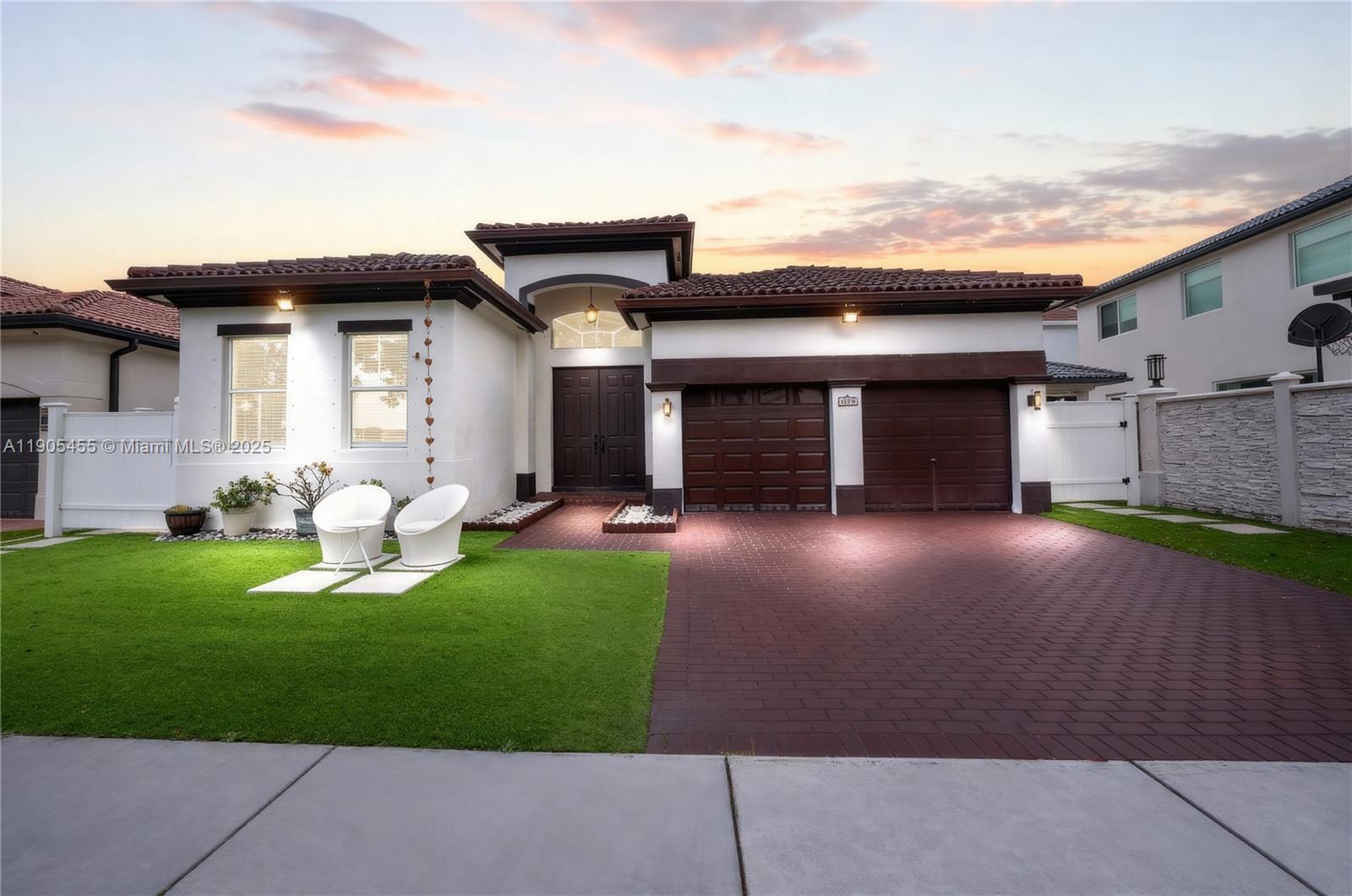 Beautifully remodeled 4BR/3BA single-story home in Century Gardens with 2-car garage. Features include porcelain tile floors, upgraded kitchen, and modern finishes throughout. Enjoy lake views and direct access to the community walking trail. Prime location near I-75, shopping, dining, and walking distance to Mater Academy and Mater Lakes Academy. No HOA. A must see!