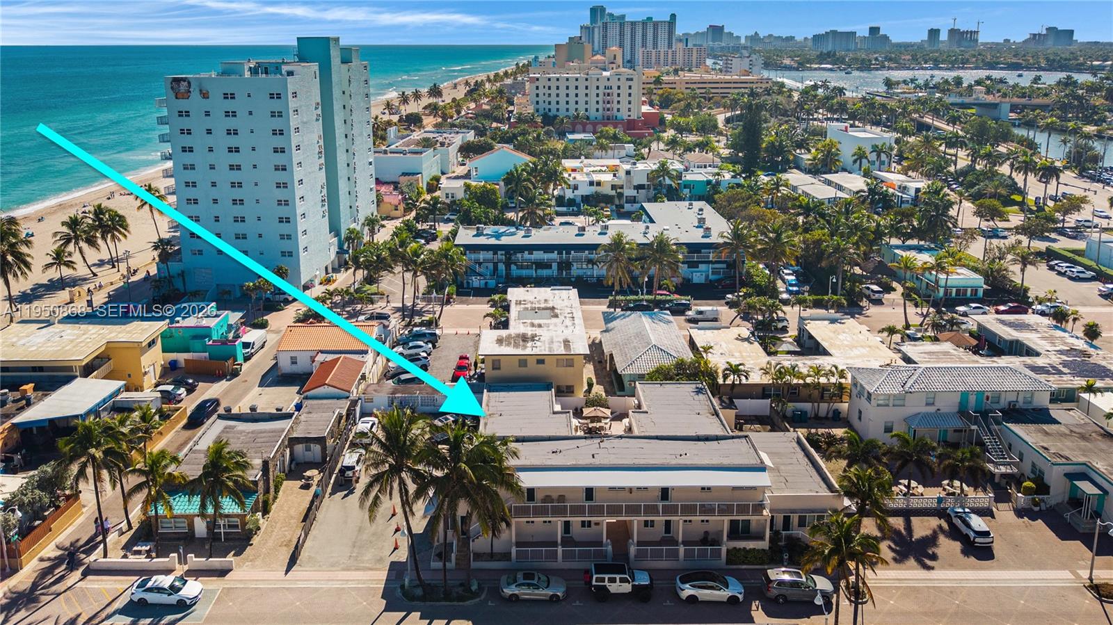 Premier Hollywood Beach location! Rare trophy assemblage spanning 3.5 contiguous lots less than 50 yards from the iconic Hollywood Beach Broadwalk. Offered as a unified assemblage with multiple folios, the property consists of 13 condominium units including six 1BED/1BA units and seven efficiency units with one bath.
Formerly operated as a hotel/motel, the property is currently utilized with a mix of annual, Airbnb, and short-term seasonal rentals. Several units have been tastefully updated while still offering exceptional potential for a modern upscale repositioning, boutique hospitality concept, or future redevelopment opportunity.
With its irreplaceable location, frontage, favorable zoning, and unique footprint, this property presents a rare opportunity for a visionary investor, developer, or hospitality-minded buyer seeking to create a refined Coastal destination in one of South Florida’s evolving beachside markets. Surrounded by continued growth and revitalization, the assemblage offers exceptional flexibility for those looking to modernize and elevate the existing property into a more curated luxury experience or secure a premier long-term coastal holding in a highly supply-constrained area near beaches, entertainment, airports, and major transit routes