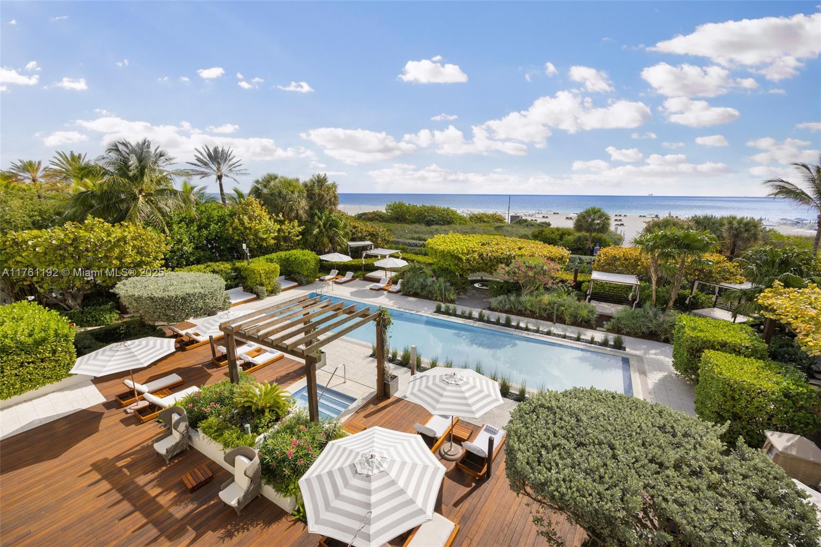 Welcome to 303 Ocean House! This stunning 4-bedroom/4.5-bath oceanfront residence is situated in Miami Beach's coveted South of Fifth neighborhood. Offering an expansive 4,365 square feet of living space and an open floor plan, this apartment is meticulously furnished by renowned Steven G, this unit showcases breathtaking ocean views. In addition to its detailed decoration, the home includes a spacious family room/office and a complete primary suite complete with his/her closets, a dressing room, spa-inspired bathroom and full staff accommodations. Embodying the essence of luxury living, this apartment combines the comfort and seclusion of a single-family home with unparalleled amenities, top-notch security, and a resort-style pool and beach service.