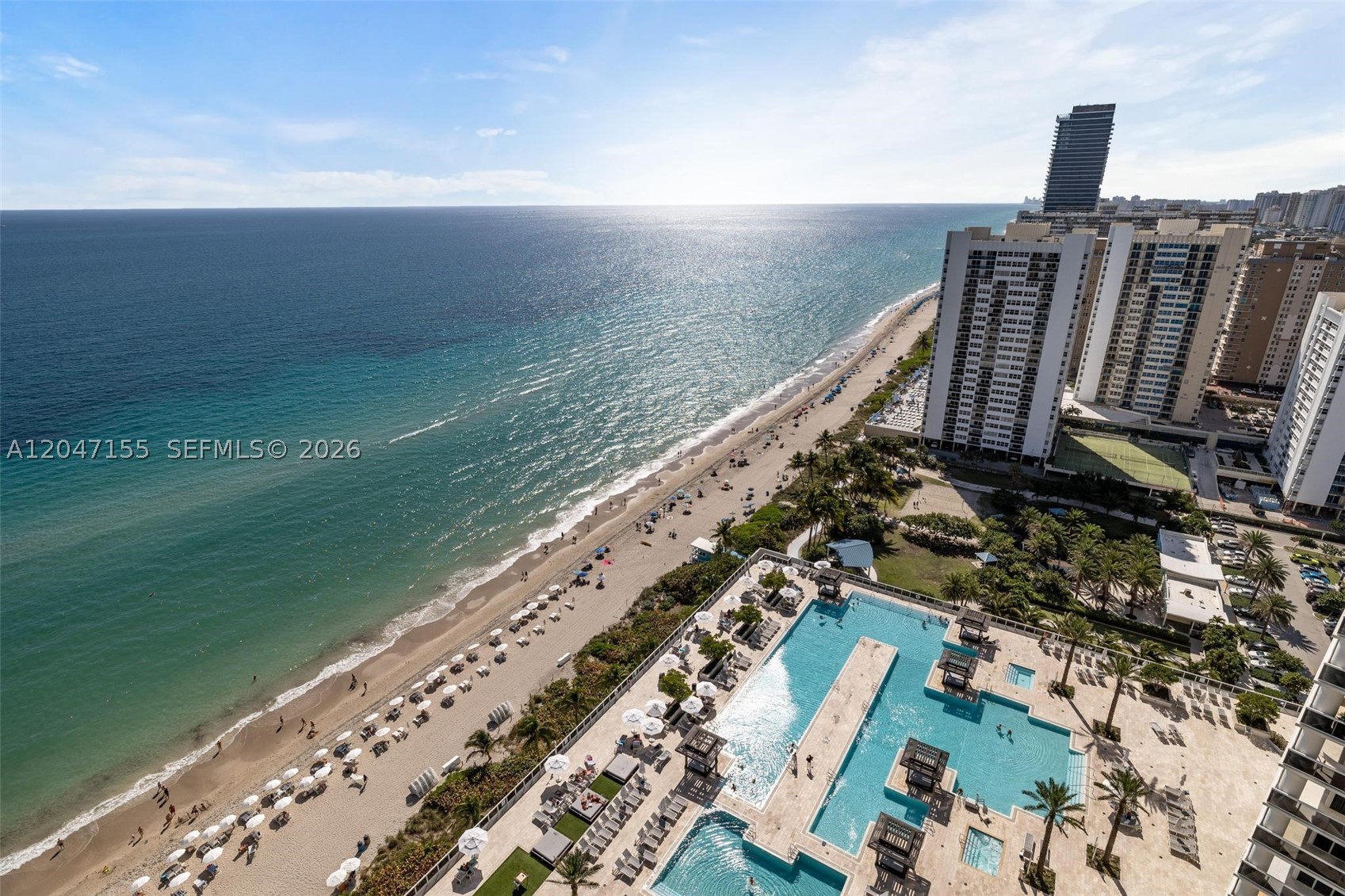 Spectacular South-East Ocean & Intracoastal views. 2 Beds +den/3 baths with 1,733 sq. ft. and 289 sq. ft. Balcony. Jacuzzi in Master suite, European style kitchen with granite counter tops, kitchen-Aid appliances, built-in closets & floor to ceiling windows. This is a 5 star resort style condominium with full time concierge, 24-hour valet parking and security. 50,000 sq. ft. spa and fitness center overlooking the Atlantic Ocean. Restaurant onsite with pool & beach Service. This unit can be rented 12 times per year with a minimum of 30 days.