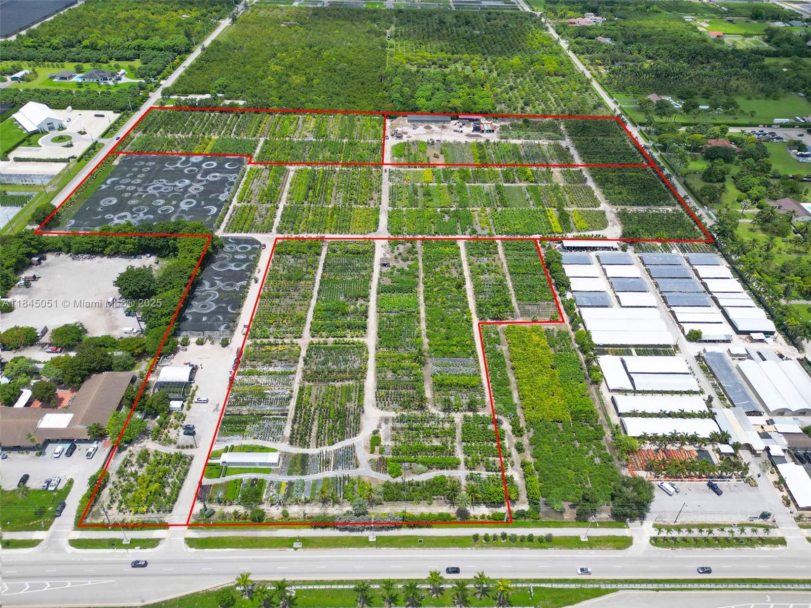 KROME AVE TURN KEY 27.61 ACRES MULTIO FOLIO PROPERTY W/ 527 FEET FRONTAGE & ANOTHER 333 FEET FRONTAGE ON SW 192 ST. THIS TURNKEY NURSERY OUTFIT INCLUDES APPROX. 2.5 MIL INVENTORY, OFF STREET PARKING, 4 FOLIO'S, ALL INVENTORY (SUN & SHADE), EQUIPMENT (SEE PHOTO'S), A/C OFFICE W/ BATHROOM & CONF ROOM, MIST HOUSES W/ BENCHES, STORAGE CONTAINERS/SHEDS, & DIESEL IRRIGATION, ALL SITTING ON THE KROME CORRIDOR. THIS IS ALL ABOUT THE LOCATION & OPPORTUNITY TO BUY A COMPLETE NURSERY SET-UP, WHILE ENJOYING THE POTENTIAL OF A KROME AVE BUSINESS. YOU CAN ALSO CREATE AN ENTRANCE OFF OF 188 ST AS THERE IS ADDTIONAL 333 FEET OF FRONTAGE. THE KROME CORRIDOR IS ON THE GROUND FLOOR FOR AGRI-TOURISM. CALL TODAY ABOUT THIS AMAZING OPPORTUNITY. BY APPOINTMENT ONLY. INVENTORY APPRAISAL AVAIL.. 5M