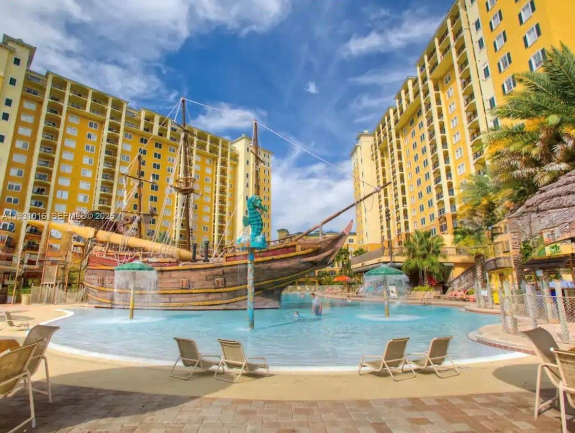 Don't miss out on this 3BED/2BATH Amazing Income generator opportunity at LAKE BUENA VISTA RESORT, rent privately on AIRBNB/VRBO or use the onsite hotel program. This unit features a spacious master bedroom with large jacuzzi tub/shower, open kitchen concept with washer and dryer and a nice balcony. Just minutes from Disney World, Sea World, Universal Studios. 5 Star Amenities like a resort style pool, pirate ship pool, spa, full-service upscale spa-salon, poolside activities area Tiki Bar & Grill, great room, fitness center, concierge, 24 hr front desk, self parking. Located within a few blocks from LBV Factory Outlet Mall with major brand name stores and the Orlando Int Airport. HOA Includes:all amenities, exterior insurance, water, cable, TV, internet, telephone, exterior, common area..