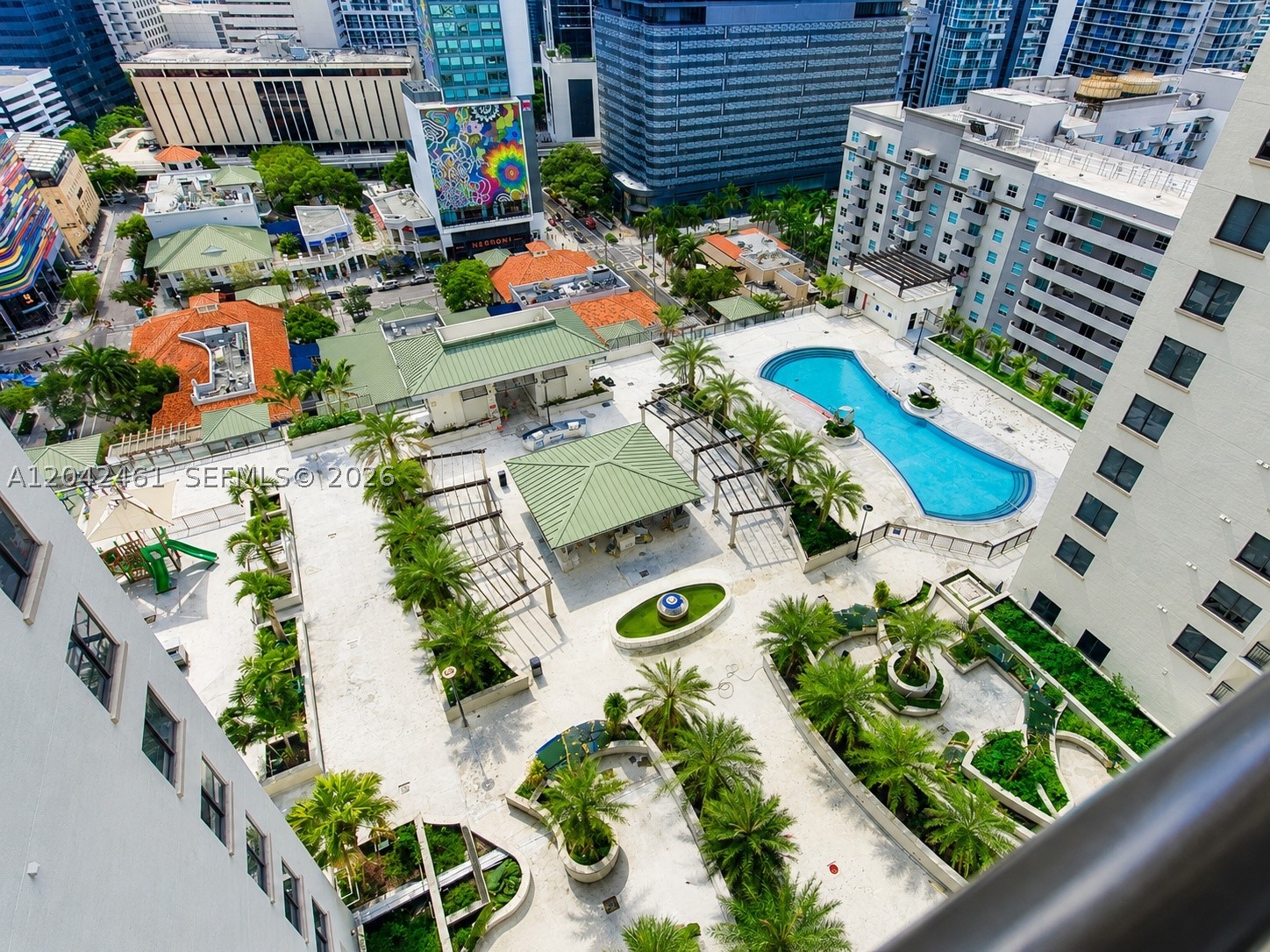 Light-filled 2BD/2BA corner unit at Nine at Mary Brickell Village with a rare east-facing exposure overlooking the pool deck and the best of Brickell's walkable lifestyle. Unlike the majority of units in the building, this 1,097 SF home captures morning sun, open-sky views, and glimpses of the water — no west-facing heat, no tunnel views. Open layout, 1 garage space, pets welcome. Steps to Whole Foods, Mary Brickell Village, and the Metrorail. Available mid-August. Association approval required. 24-hr notice for showings.