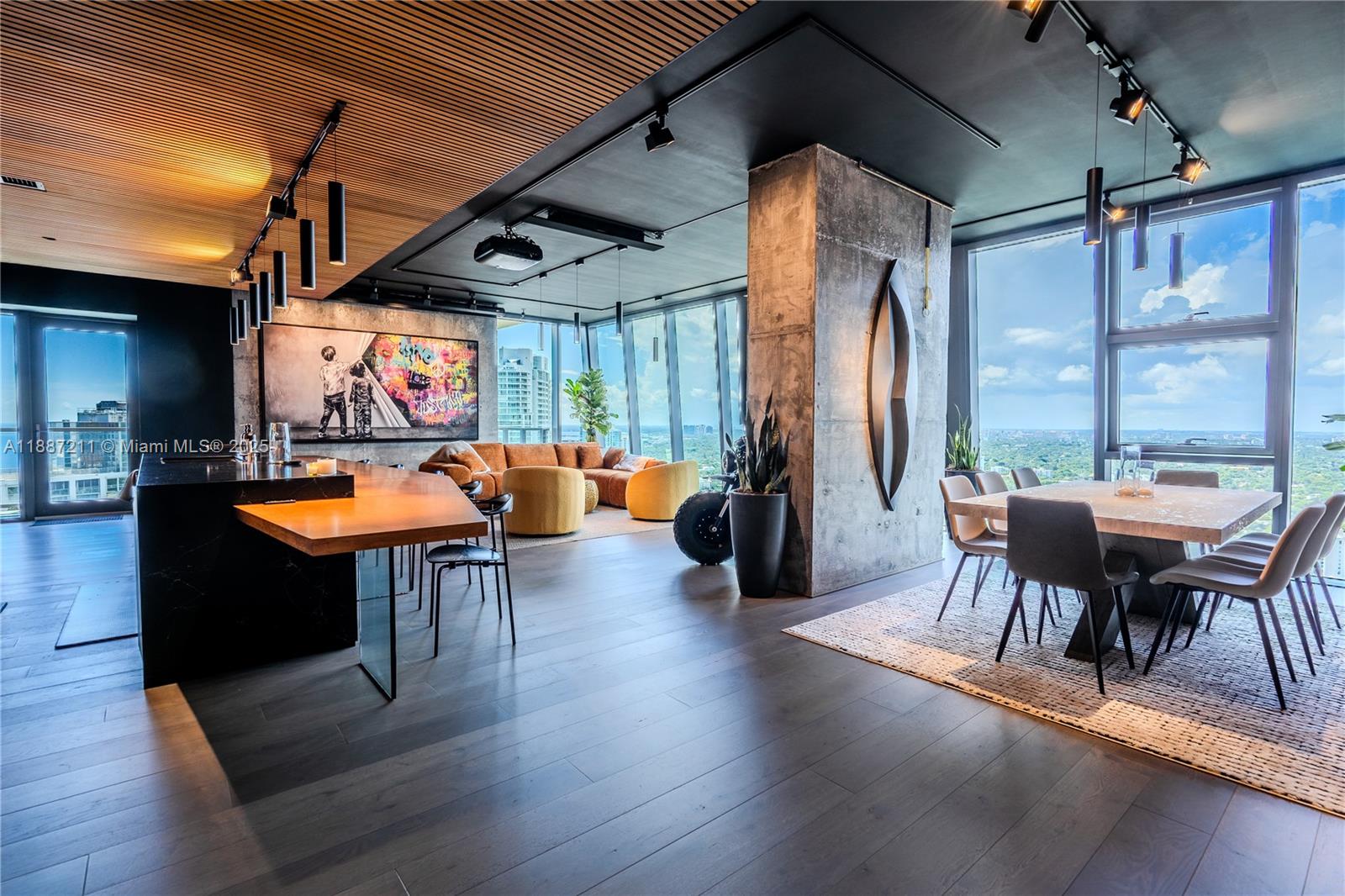 SELLER FINANCING AVAILABLE. A Masterpiece in the Sky at Echo Brickell. This stunning 3,012 sqft residence combines two 2-bedroom units into a sophisticated home. It features 4 bedrooms (one used as a home office), 3.5 bathrooms, with the option to add a 4th full bath. Every inch is crafted to perfection, with high-end wood flooring, ambient LED lighting, Rimadesio wardrobes, and bespoke finishes. The 270-degree panoramic views of Brickell Avenue capture the magic of the city—breathtaking by day, dazzling by night. With FOUR assigned parking spaces, sophistication meets convenience. Unit is rented until August 31 2026.