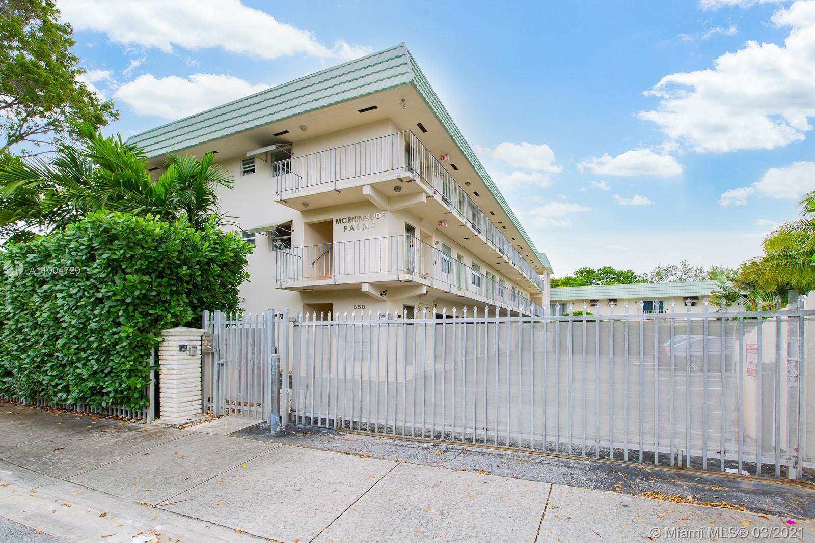 BEST LOCATION. EASY ACCESS TO I-95, DOWNTOWN AND THE BEACHES. LOCATED IN THE MIMO DISTRICT. WALK TO DINING AND SHOPPING. THIS 1/1 COMES WIITH A GREAT LAYOUT, INCLUDES SECURED ENTRY GATE SYSTEM, ASSIGNED PARKING AND LAUNDRY ON PREMISES.