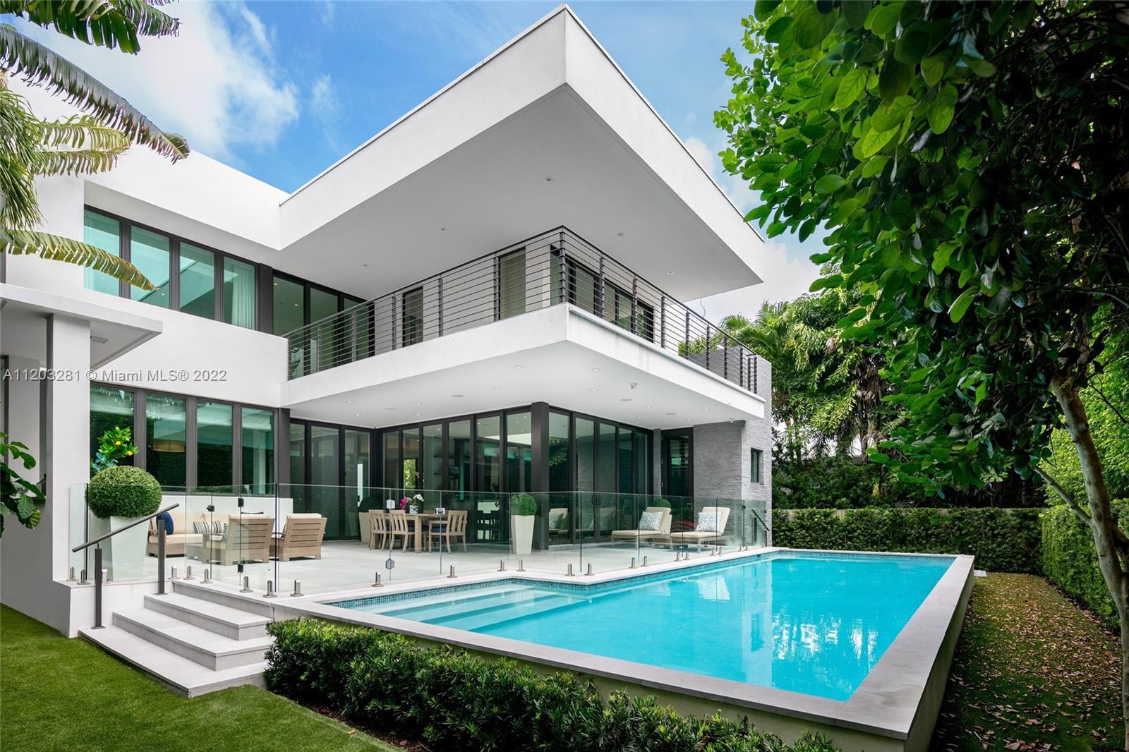 Contemporary Masterpiece situated on coveted North Bay Road. This custom built home boasts 4600 SF of designer curated interiors, top of the line finishes, 10' ceilings & a layout that is perfect for both family enjoyment & entertainment. Nestled behind private gates on quiet Upper North Bay, this custom build is conveniently located in between South Beach, Sunset Harbour & Bal Harbour where you'll find the finest shopping & dining Miami has to offer. The home's indoor outdoor flow is complimented by a large outdoor entertainment area w/ covered dining, lounge, summer kitchen, heated saltwater pool w/ glass pool fence, artificial turf yard & cabana bath. Features include Control4 system w/cameras, full generator, sonos, upstairs laundry, gym, office & gated entrance to your covered parking