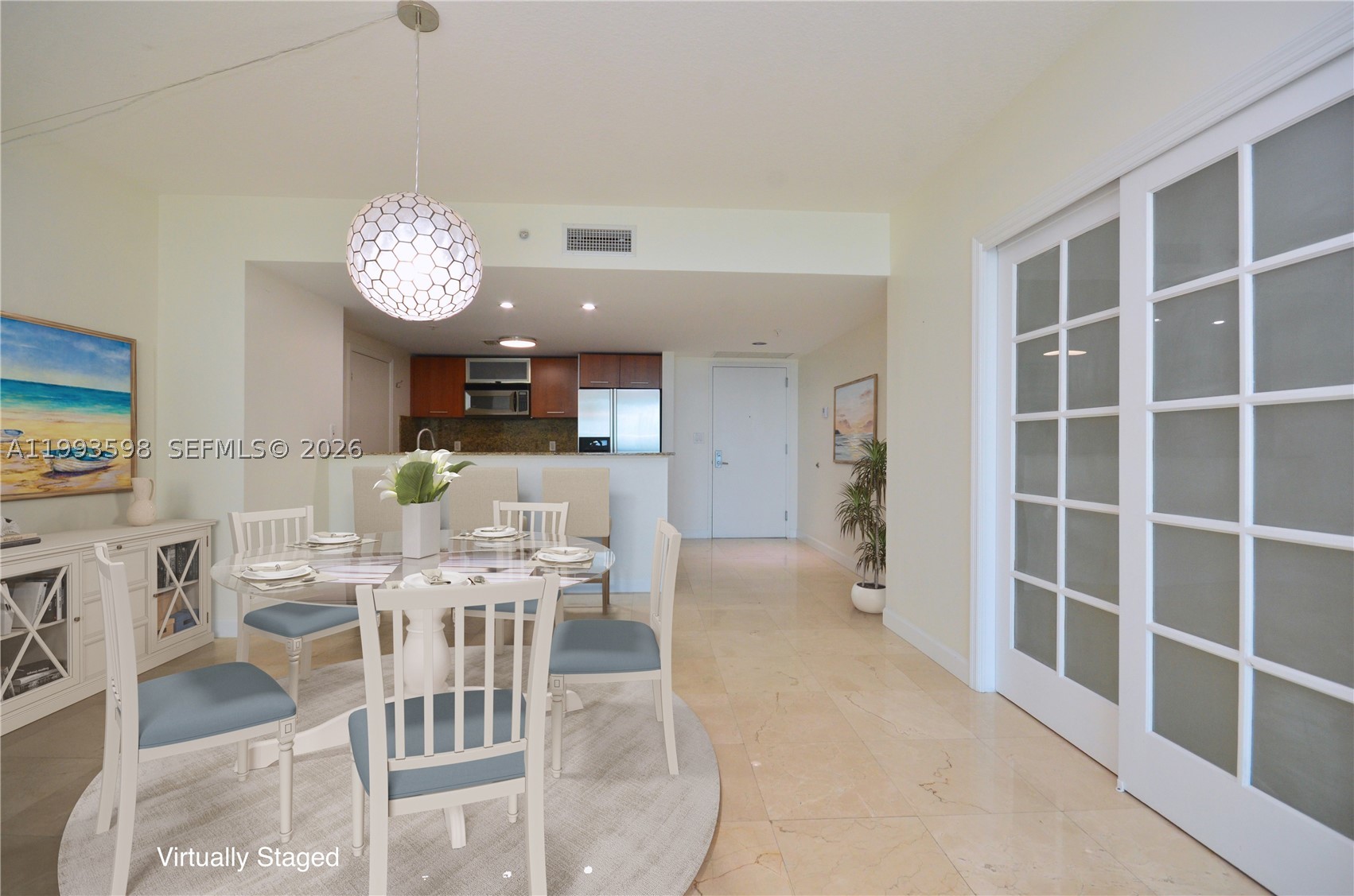 Unique Downtown Dadeland Opportunity with two assigned parking spaces! This beautiful and spacious 1,350 sq. ft. 2-bedroom, 2-bath + den corner unit in Metropolis I is just steps from Publix, Dadeland Mall, Dadeland Station, Metrorail, and top-notch dining, shopping, and entertainment. Major roadways like US1, 826, and 878, plus the City of Pinecrest, City of South Miami, and the Baptist Hospital medical complex are all nearby. The bright, open layout boasts polished marble floors, large bedrooms with walk-in closets, spacious bathrooms, new central AC, a modern kitchen with stainless steel appliances and granite countertops, in-unit washer and dryer, high-impact windows with sweeping city views, and a large open balcony perfect for sunsets and Florida’s gorgeous weather. The 12x10 den with its own closet is ideal for a guest room, home office, or gym. Metropolis offers full-service luxury amenities including 24/7 concierge, valet parking, security patrol, a state-of-the-art gym, cardio fitness center, sauna, two pools, jacuzzi, and a resident lounge. This unit is a must see! Easy to show on electronic lockbox!