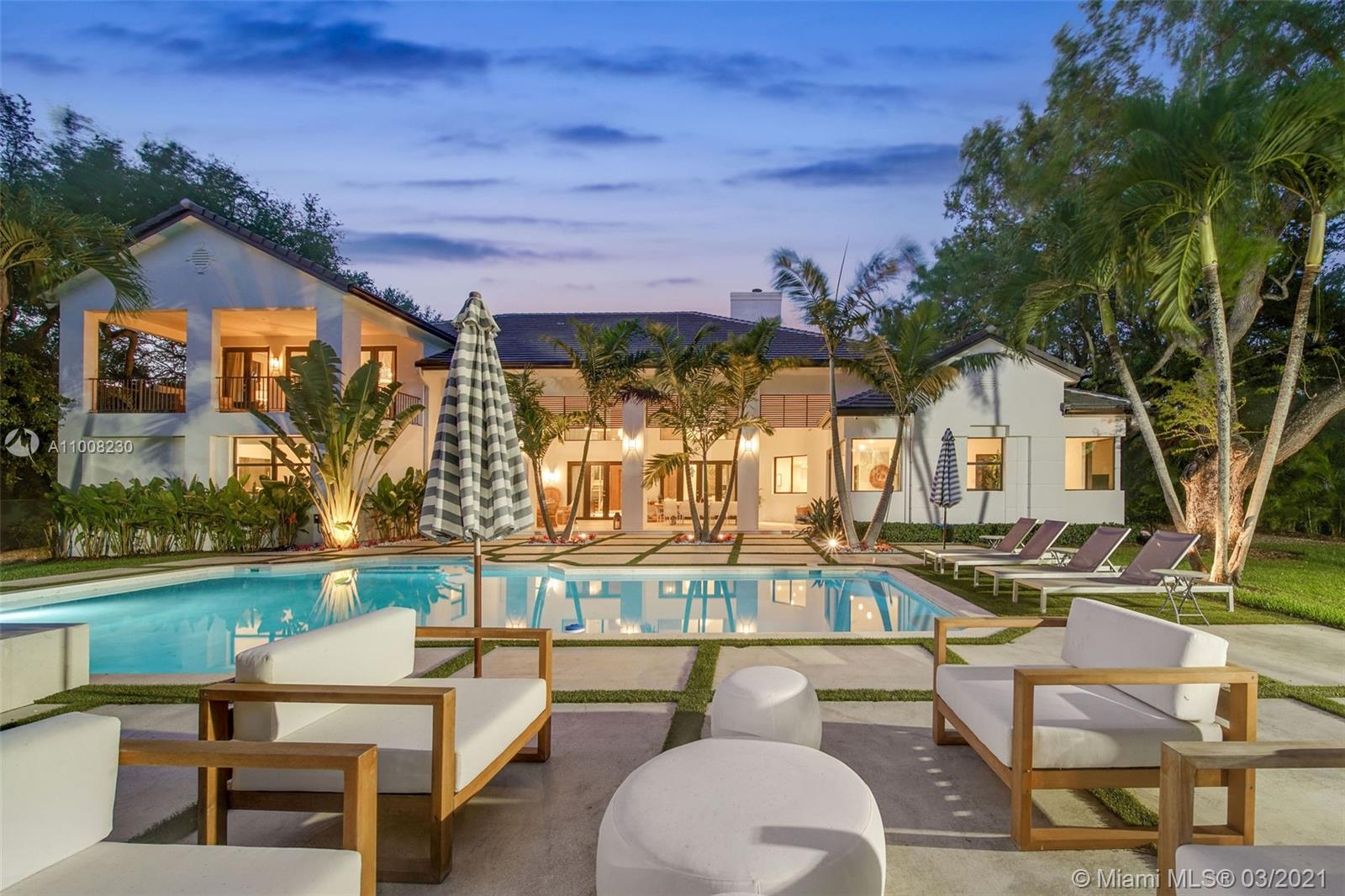 This completely updated North Pinecrest home has everything a buyer is looking for. Highlight features include a gated entrance, lush landscaping, large lot, soaring ceilings, natural light, large master suite with two walk-in closets, new roof, impact windows and doors, three car garage, large pool, basketball court, and a beach volleyball court. The massive covered terraces and outdoor spaces are designed to be both private and intimate yet expansive enough for large scale entertaining. The current owners raised their family in this beautiful home for 15 years and have done a phenomenal job updating everything so that the next owners can move right in and live here for another 15 years. Walk in closets in master.