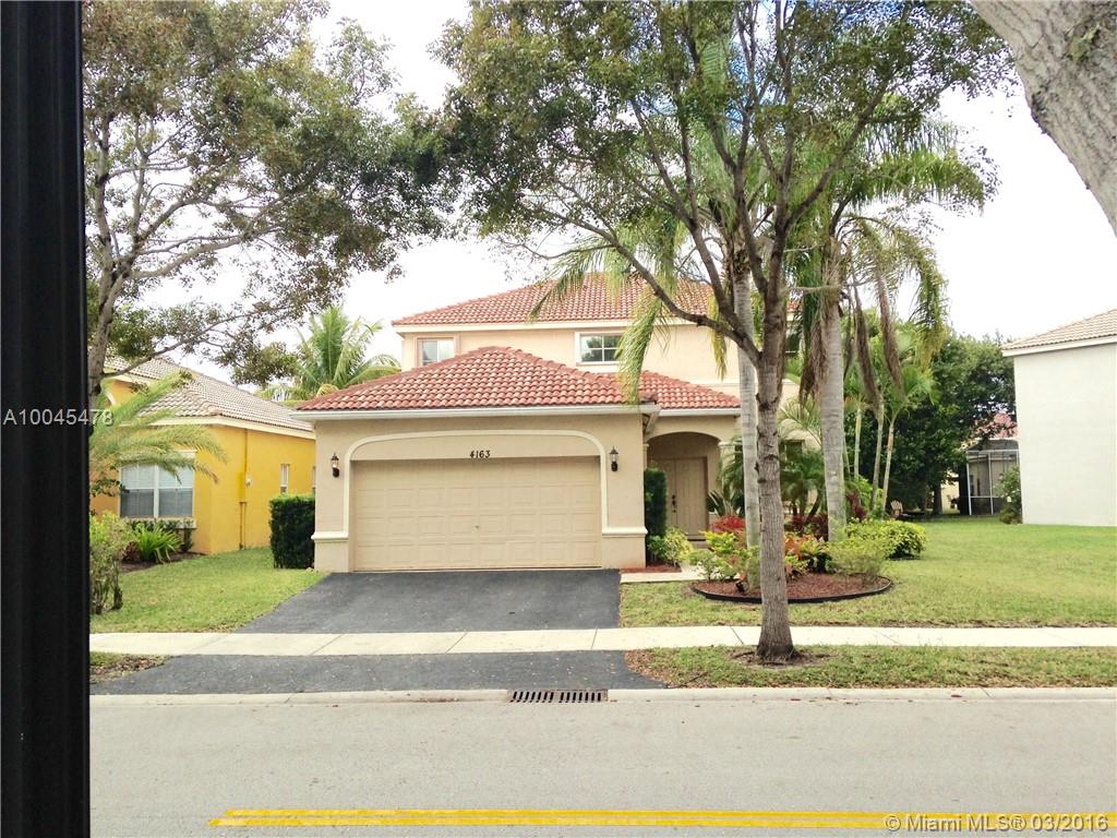 Spectacular pool home in the Ridges neighborhood in Weston, laminated wood  floors throughout the second floor, ceramic tile on first floor, granite counter tops in kitchen and bathrooms, pool, spa and the best rated A schools. Gated community, pool, playground, basketball & ball fields. Lawn and pool maintenance included in rent.There are 3 TVs mounted that remain. Do not miss this excellent opportunity. Available to move in last week of April 2016. Credit Report has to be done throughout RWSF