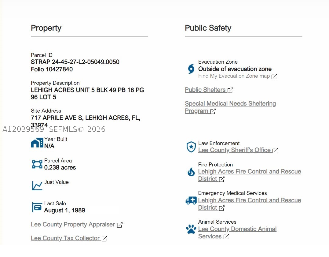 LEHIGH ACRES UNIT 5 - Land